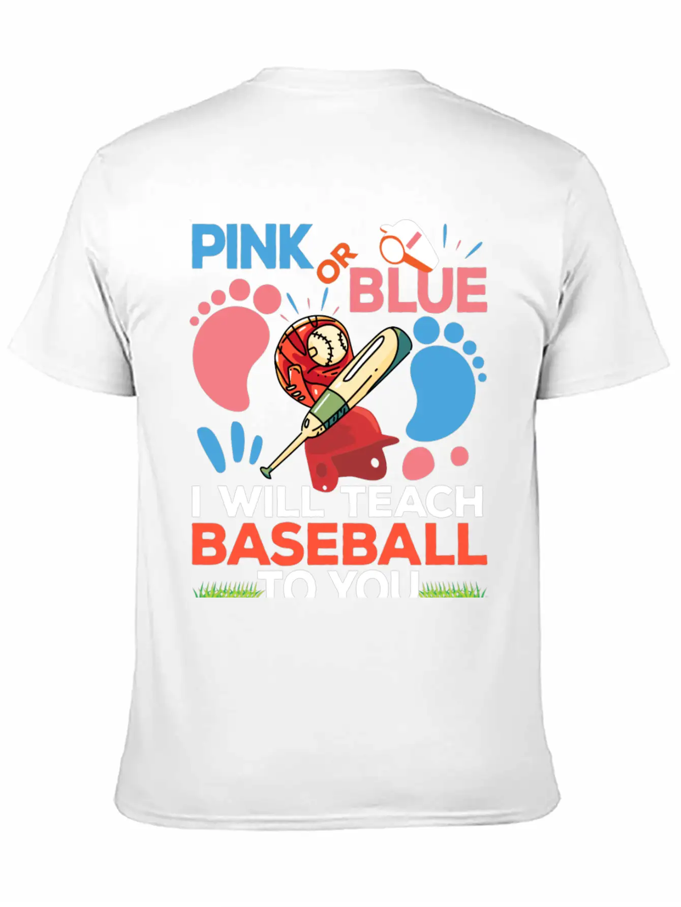 Gender Reveal Party Baby Shower Funny Baseball Fan Unisex Short Sleeve Soft Cotton T-Shirt – Casual Everyday Wear