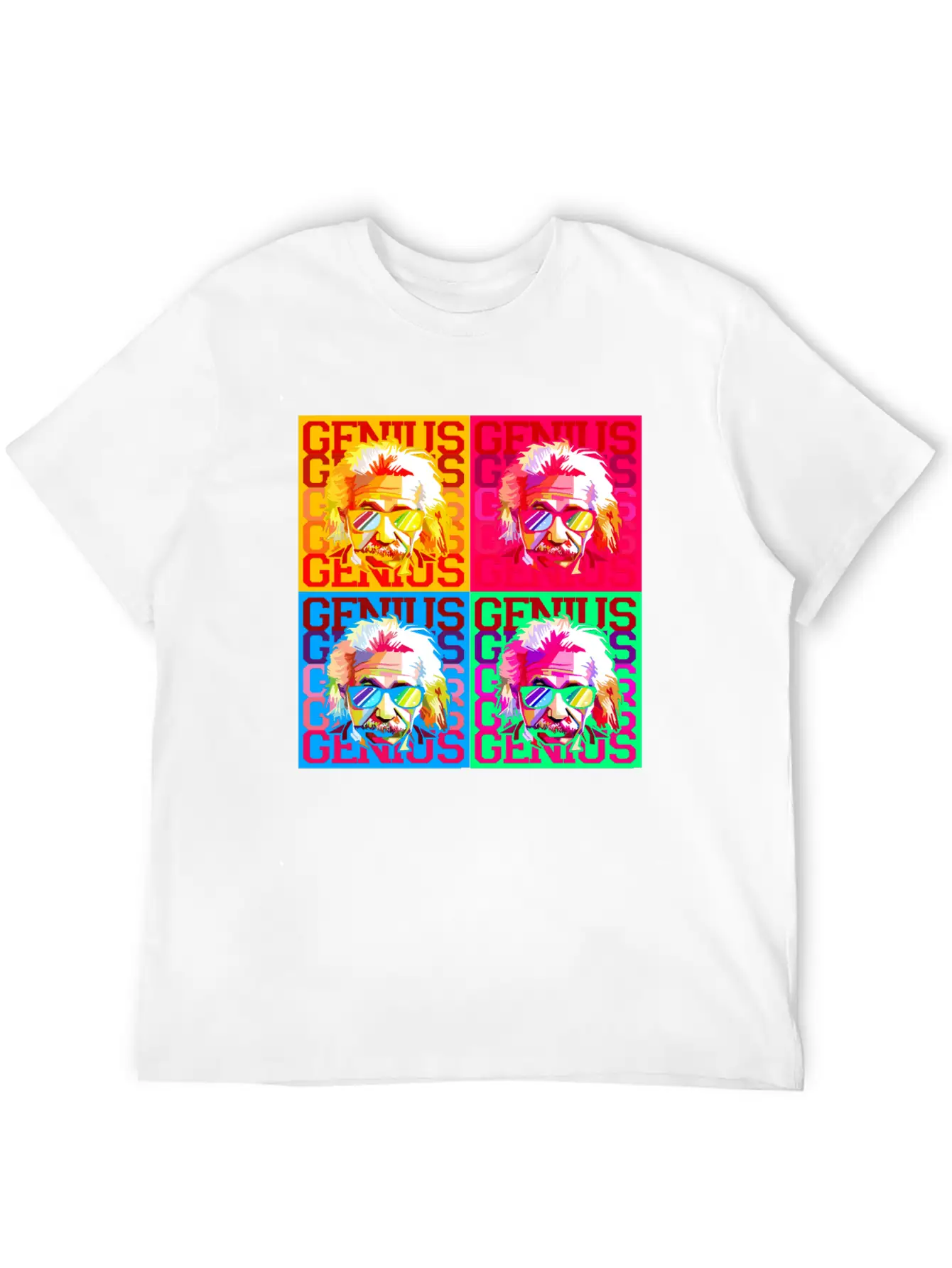 Genius Pop Art Warhol Style Einstein Gift Comfortable Minimalist Graphic Tee – Summer Style Essential