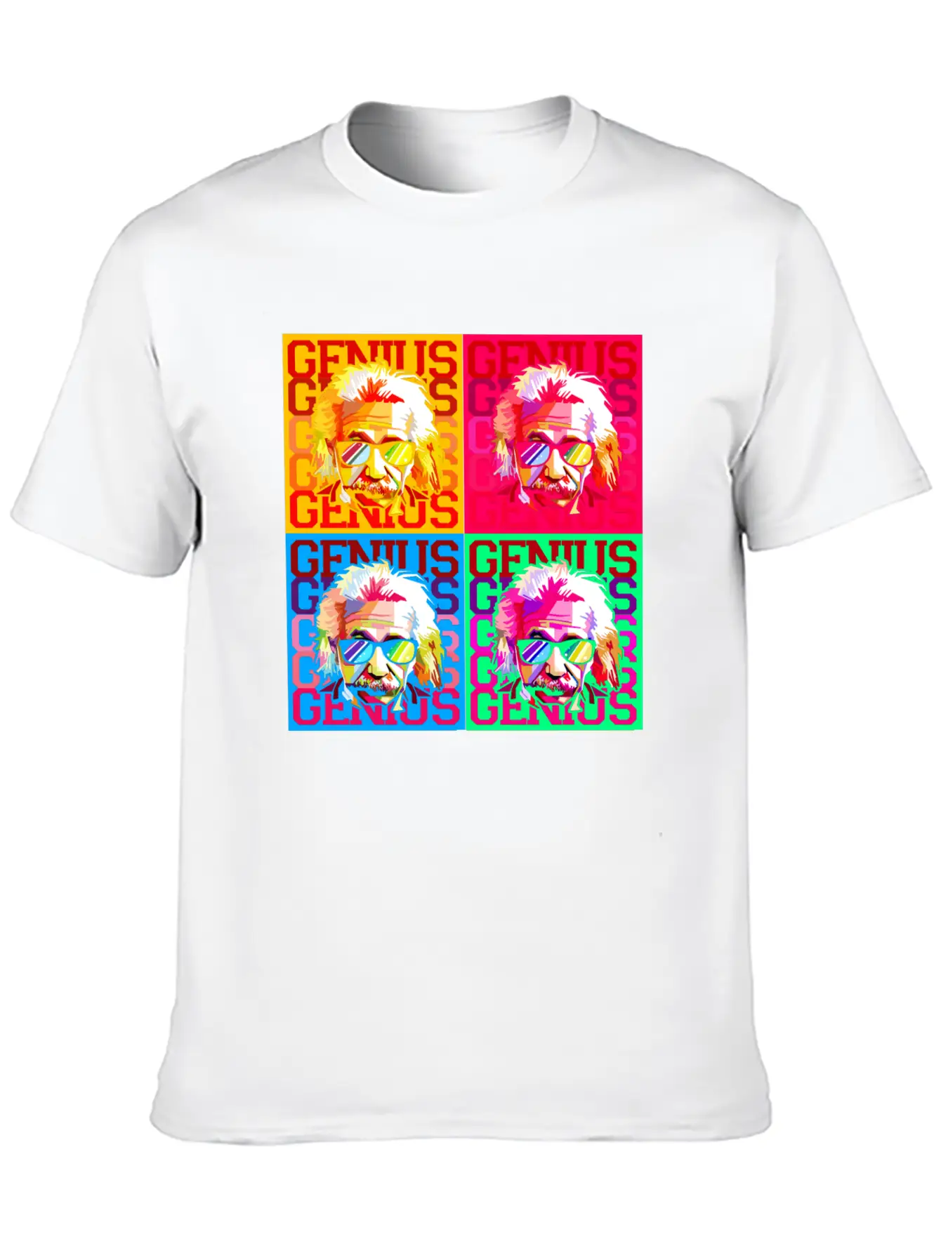 Genius Pop Art Warhol Style Einstein Gift Comfortable Minimalist Graphic Tee – Summer Style Essential