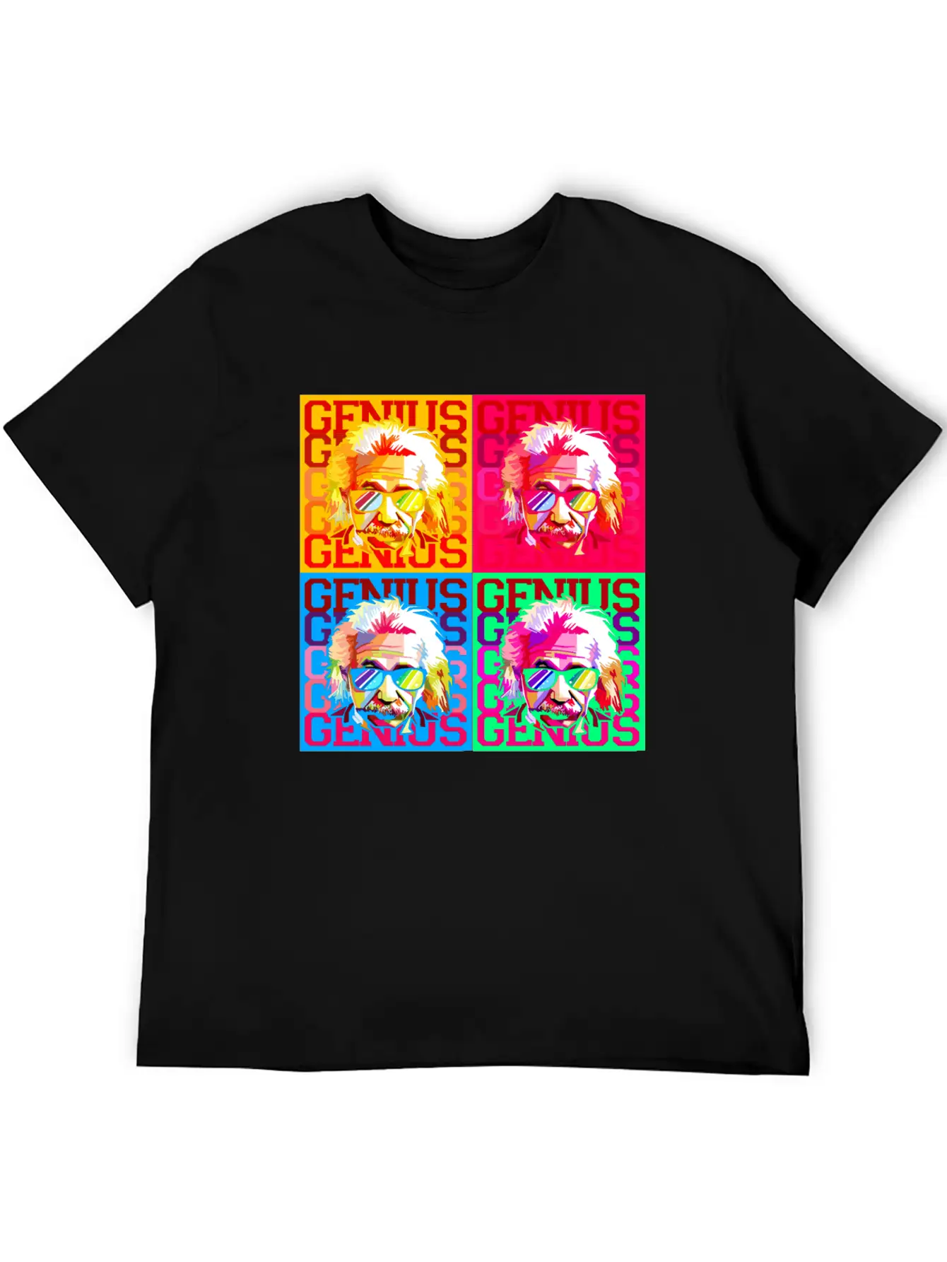 Genius Pop Art Warhol Style Einstein Gift Comfortable Minimalist Graphic Tee – Summer Style Essential