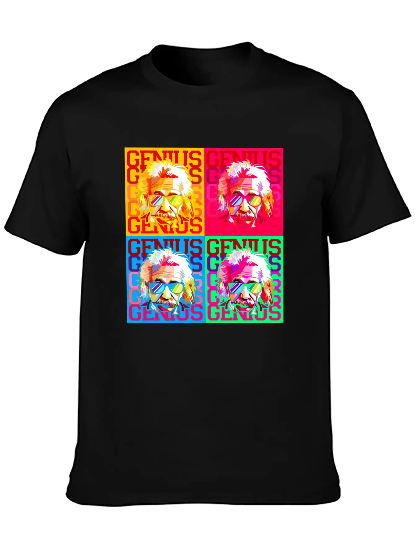 Genius Pop Art Warhol Style Einstein Gift Comfortable Minimalist Graphic Tee – Summer Style Essential