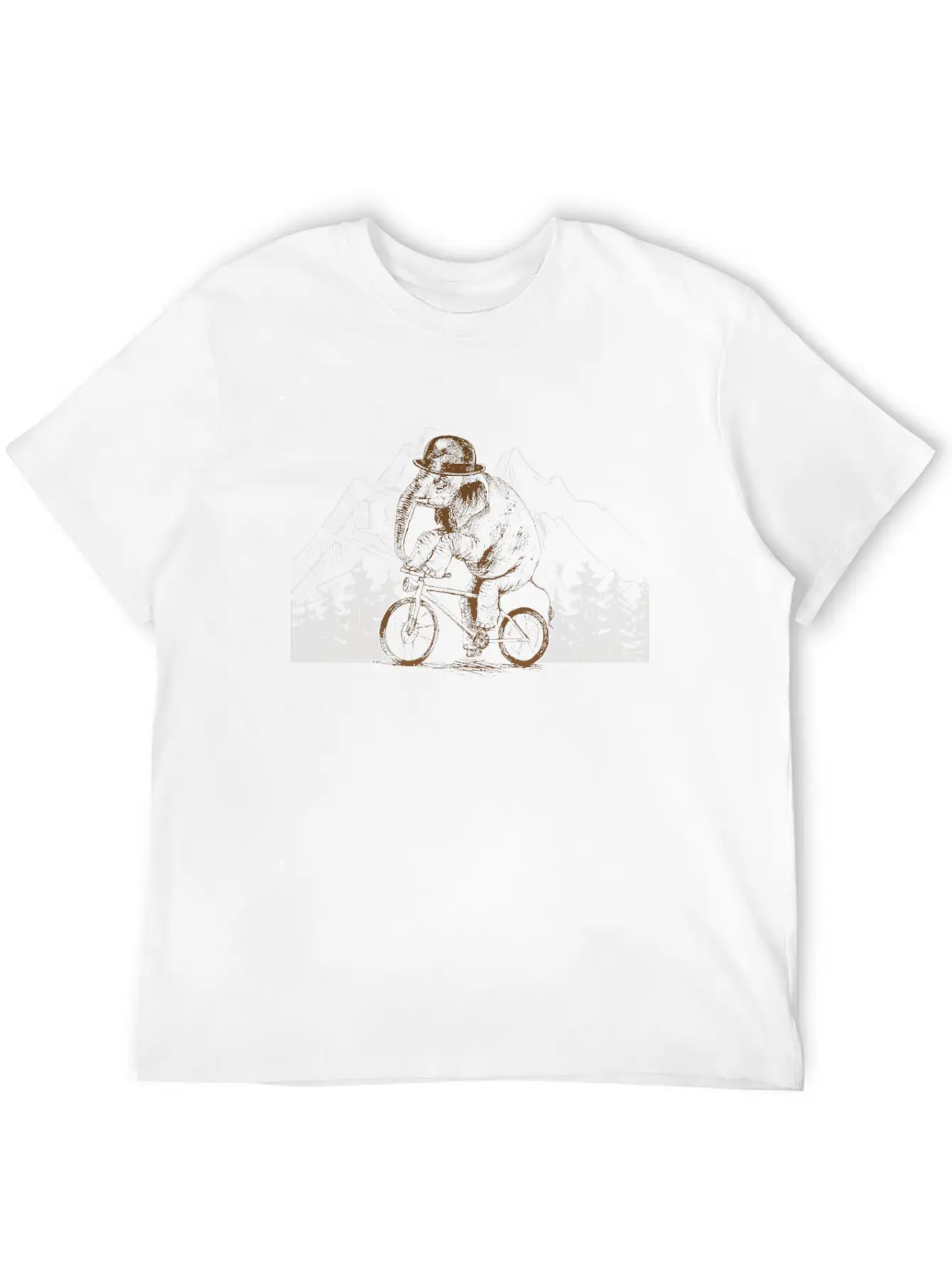 Gentleman Elephant Cycling Unisex Short Sleeve Soft Cotton T-Shirt – Casual Everyday Wear
