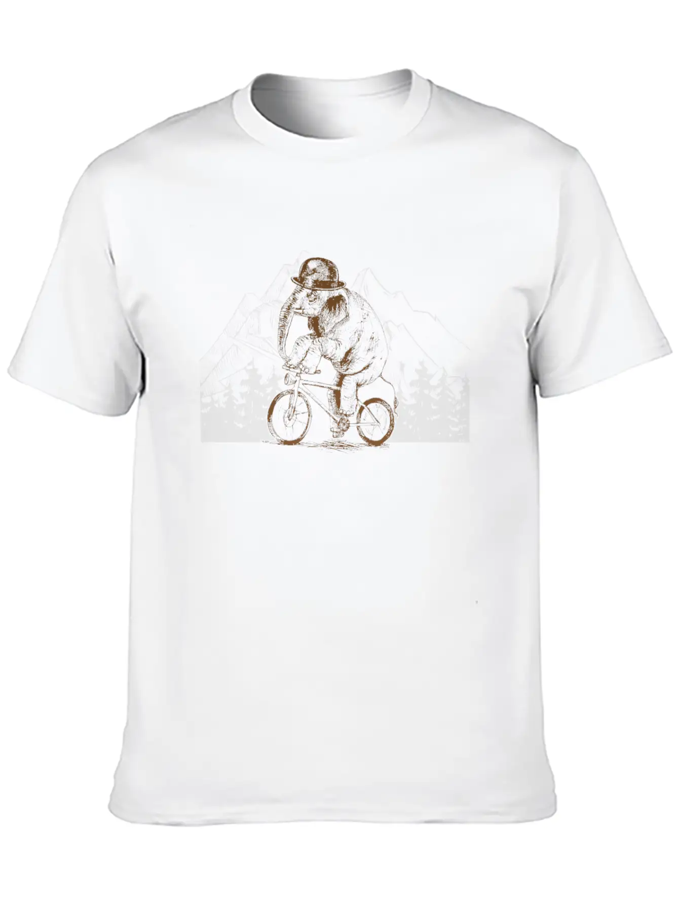 Gentleman Elephant Cycling Unisex Short Sleeve Soft Cotton T-Shirt – Casual Everyday Wear