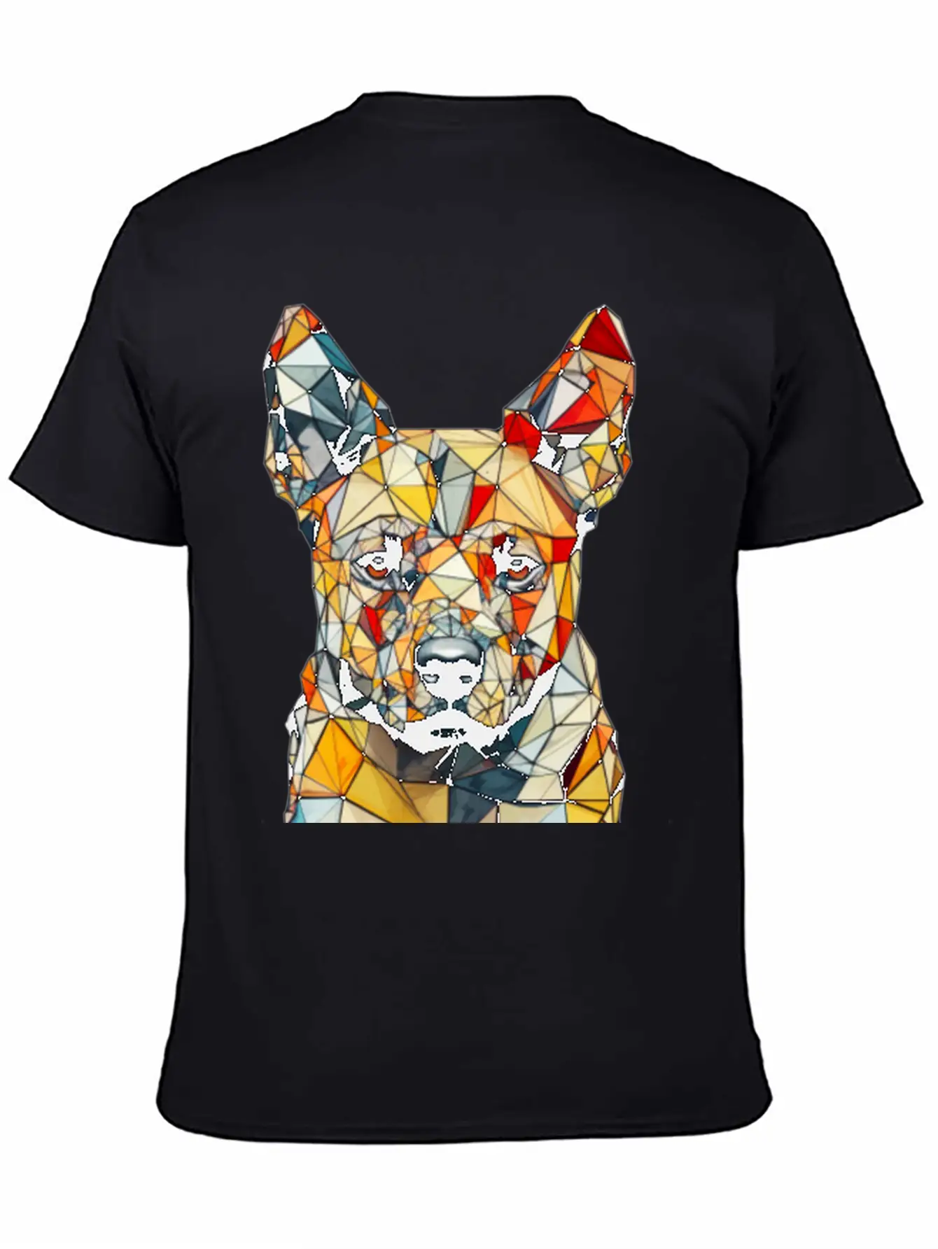 Geometric Dog Unisex Short Sleeve Soft Cotton T-Shirt – Casual Everyday Wear