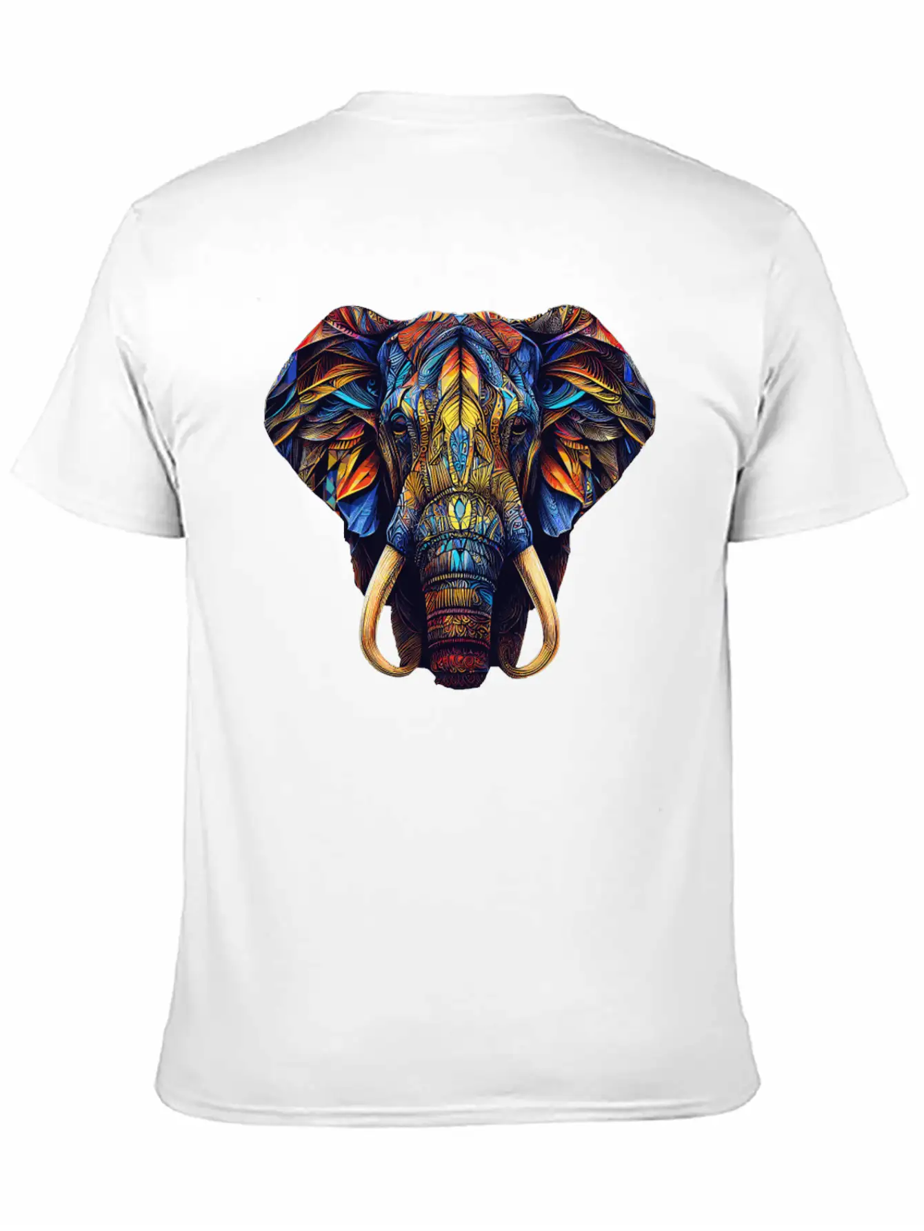 Geometric Elephant Colorful Abstract Rainbow Timeless Short Sleeve Tee – Comfy And Minimalist Design