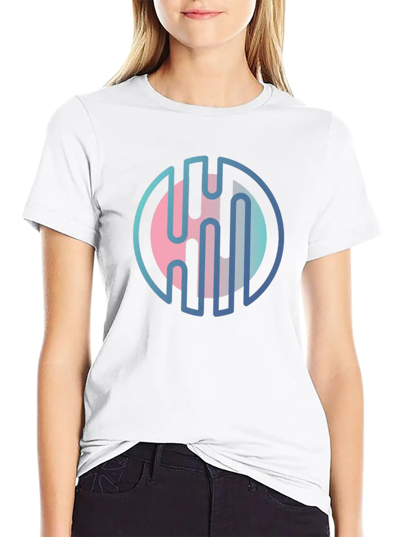 Geometric Gradient Cirlcels Aesthetic Avant Garde Essential Unisex Summer Tee – Soft Cotton Casual Fit
