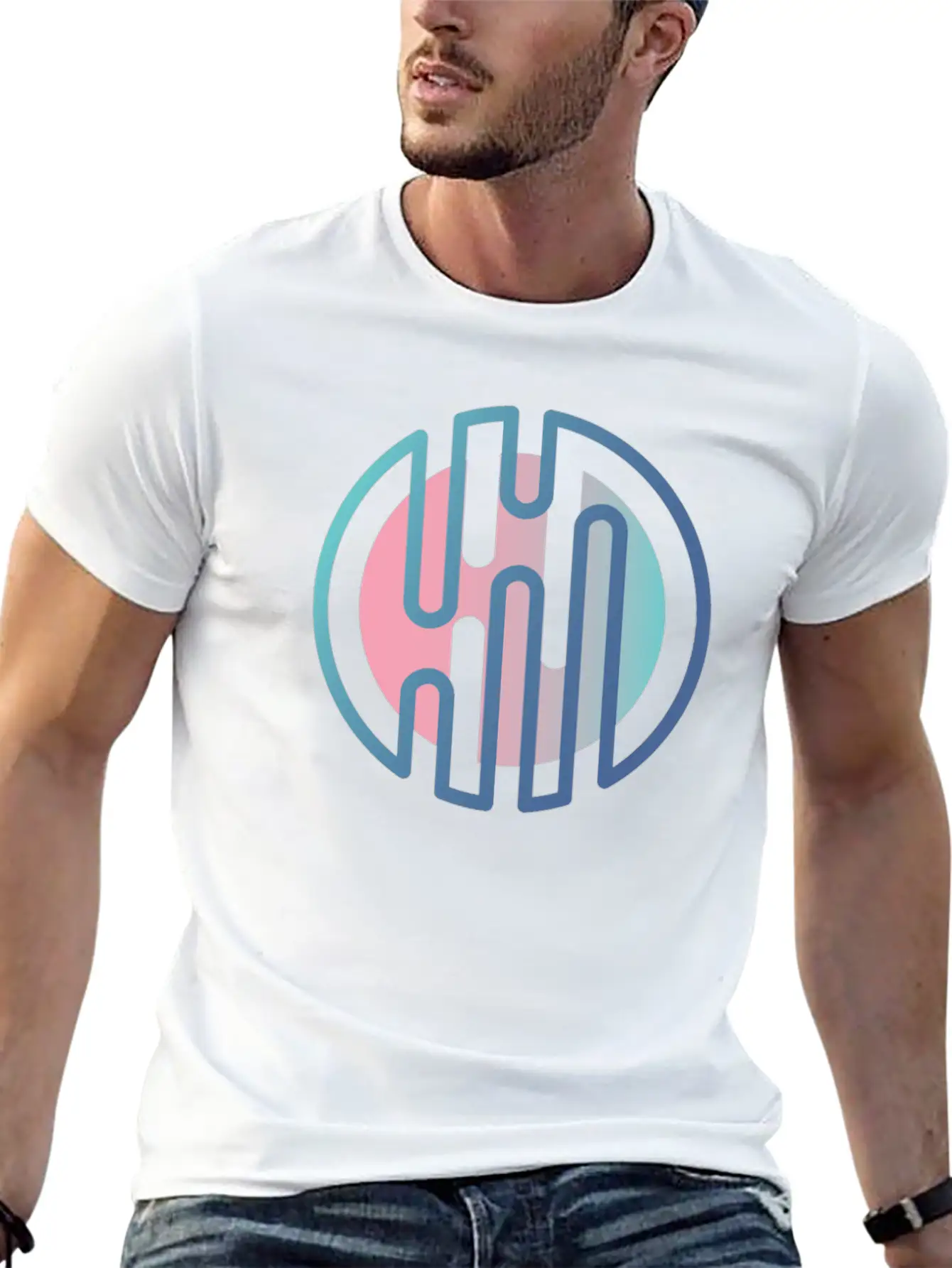 Geometric Gradient Cirlcels Aesthetic Avant Garde Essential Unisex Summer Tee – Soft Cotton Casual Fit