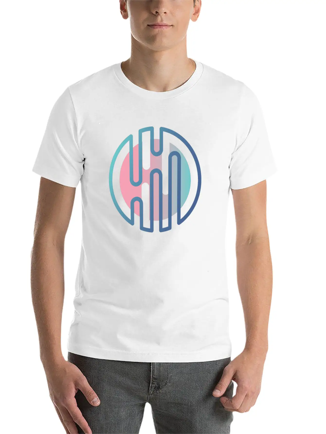 Geometric Gradient Cirlcels Aesthetic Avant Garde Essential Unisex Summer Tee – Soft Cotton Casual Fit