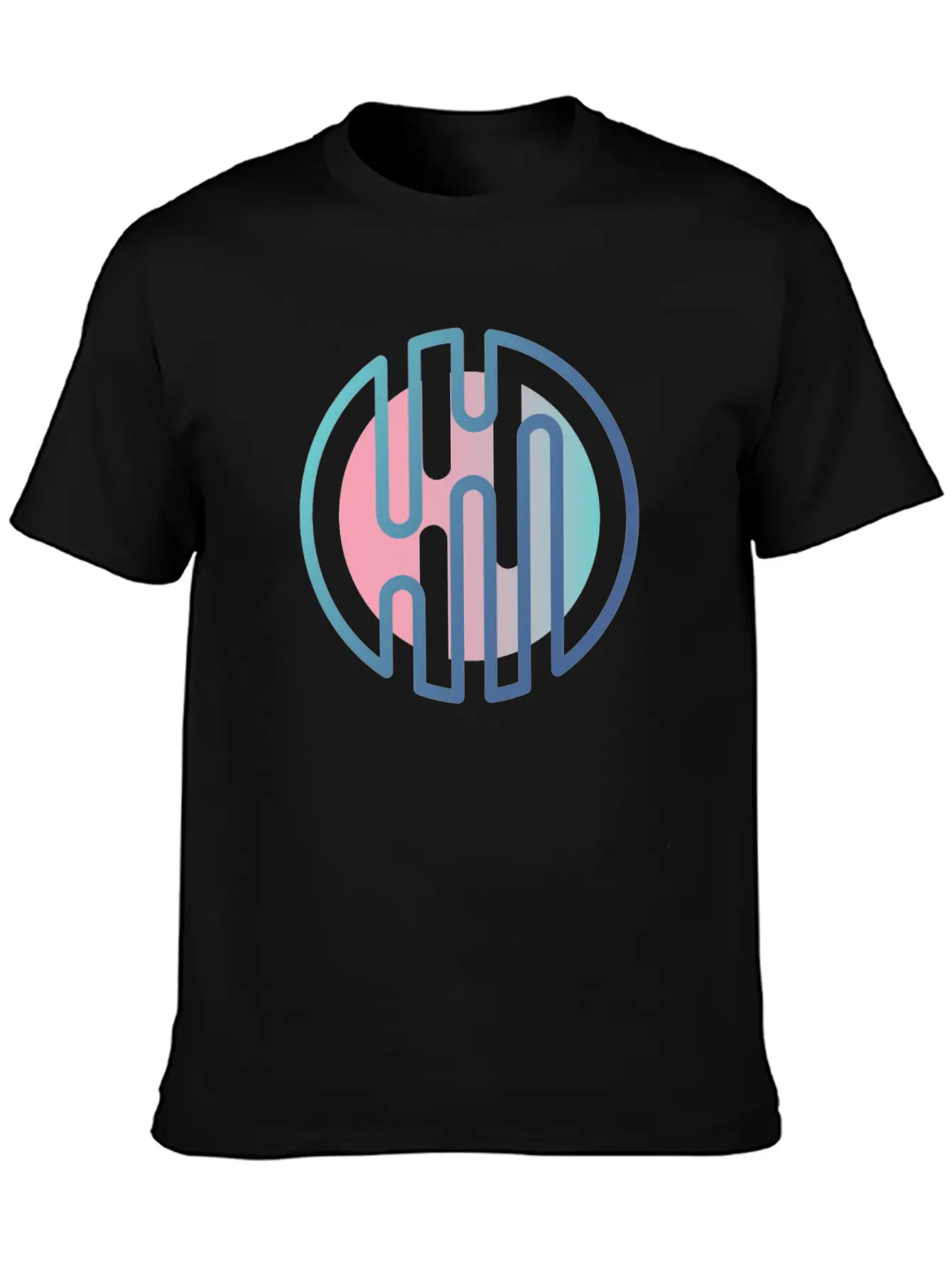Geometric Gradient Cirlcels Aesthetic Avant Garde Essential Unisex Summer Tee – Soft Cotton Casual Fit