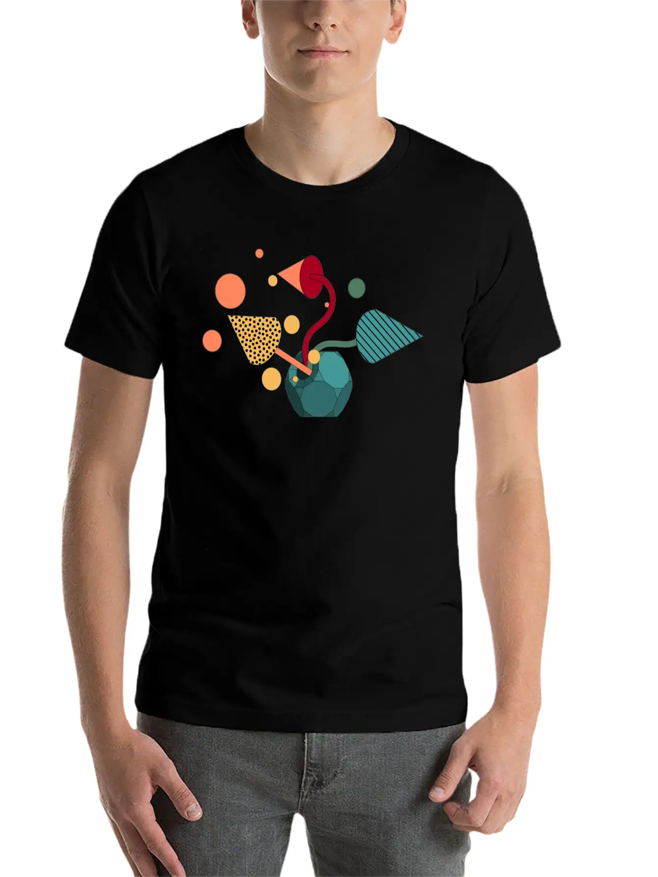 Geometric Symphony Essential Unisex Summer Tee – Soft Cotton Casual Fit