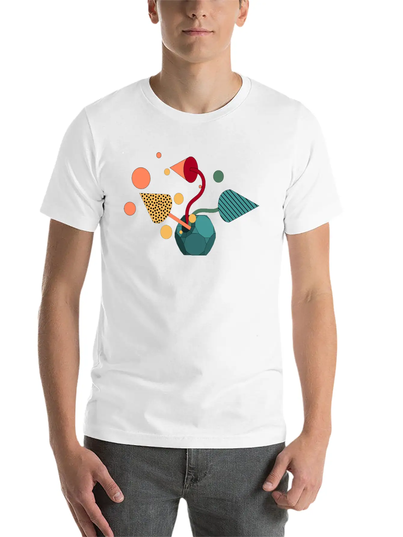 Geometric Symphony Essential Unisex Summer Tee – Soft Cotton Casual Fit