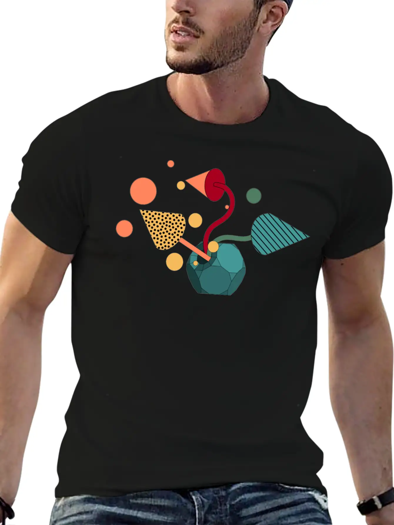 Geometric Symphony Essential Unisex Summer Tee – Soft Cotton Casual Fit