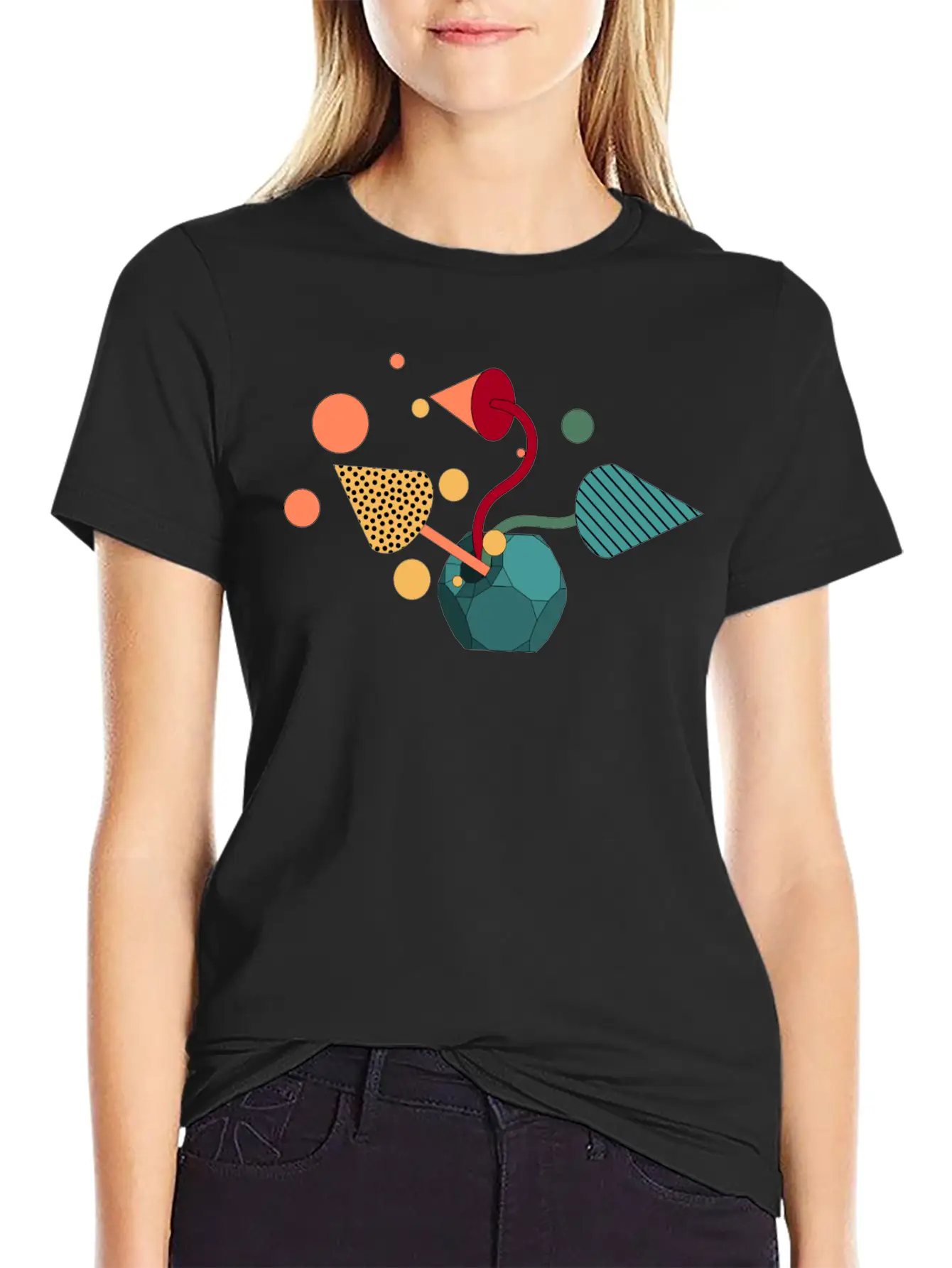 Geometric Symphony Essential Unisex Summer Tee – Soft Cotton Casual Fit