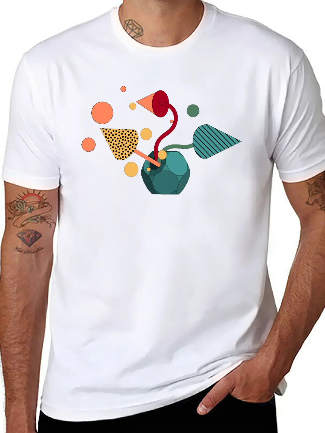 Geometric Symphony Essential Unisex Summer Tee – Soft Cotton Casual Fit