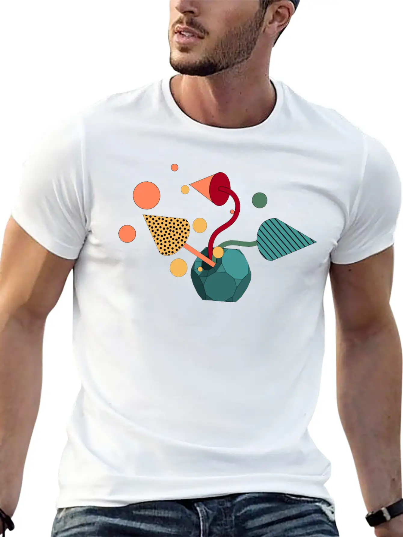 Geometric Symphony Essential Unisex Summer Tee – Soft Cotton Casual Fit