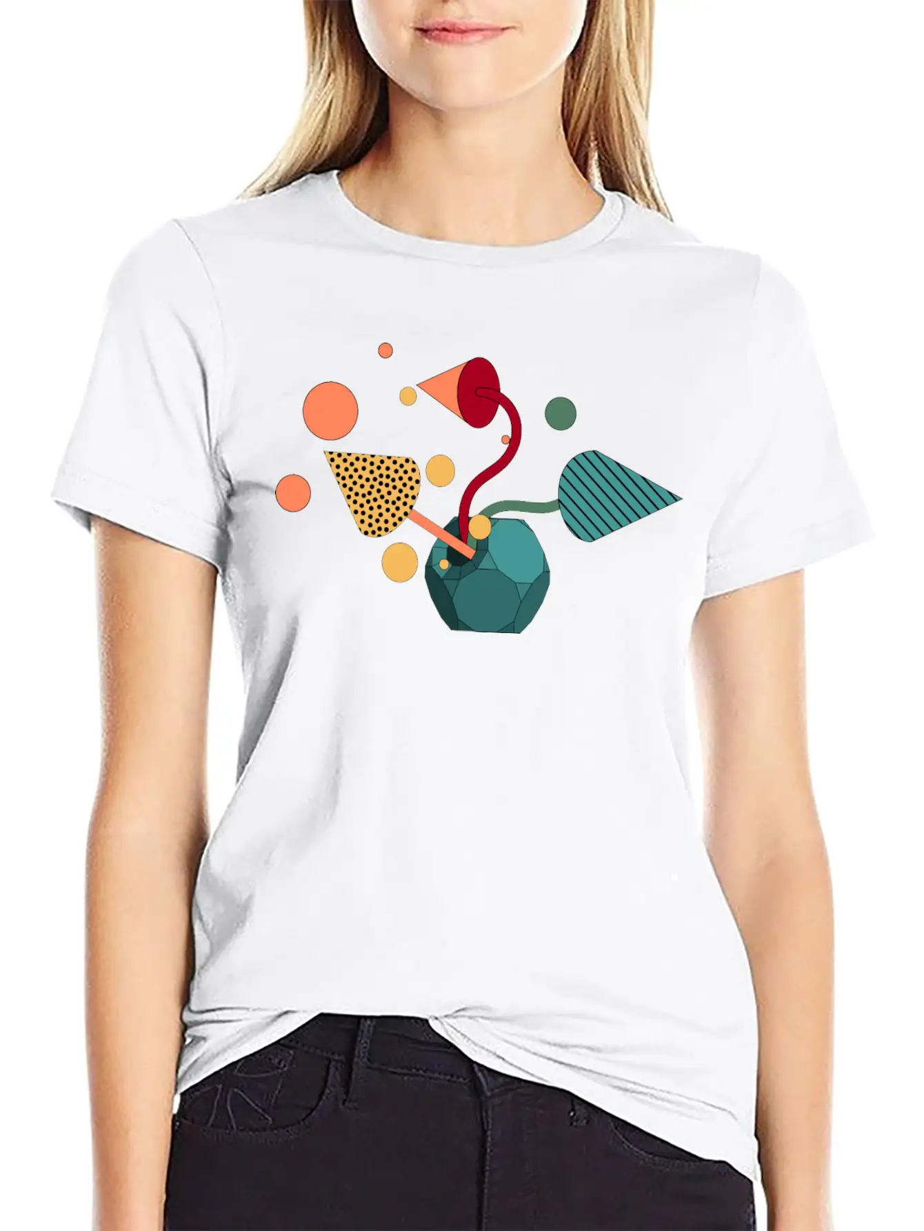 Geometric Symphony Essential Unisex Summer Tee – Soft Cotton Casual Fit