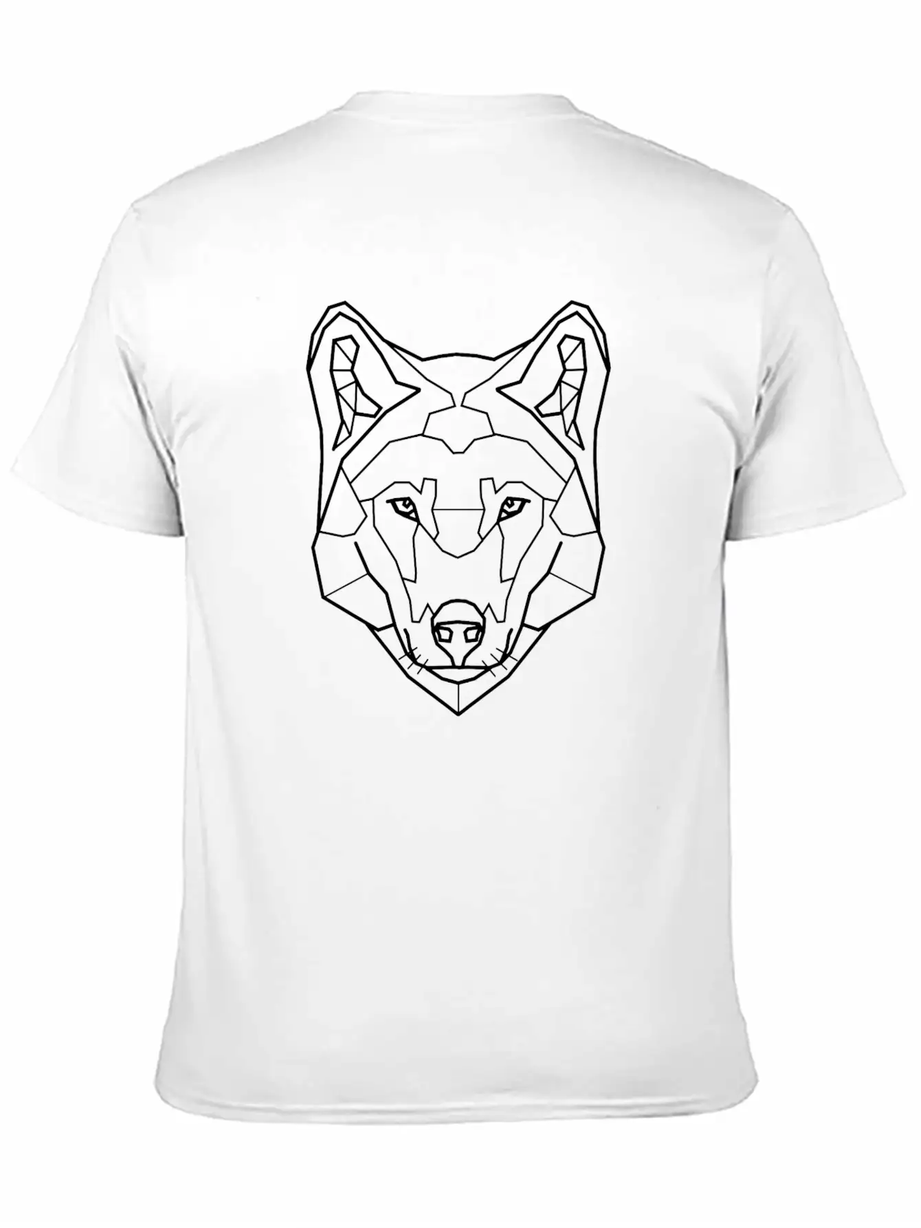 Geometrical Line Art Husky - Sled Dog Essential Unisex Summer Tee – Soft Cotton Casual Fit