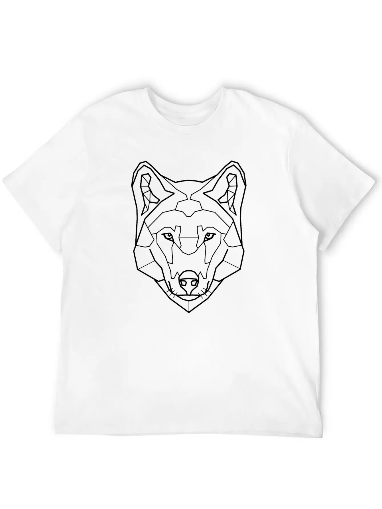 Geometrical Line Art Husky - Sled Dog Essential Unisex Summer Tee – Soft Cotton Casual Fit