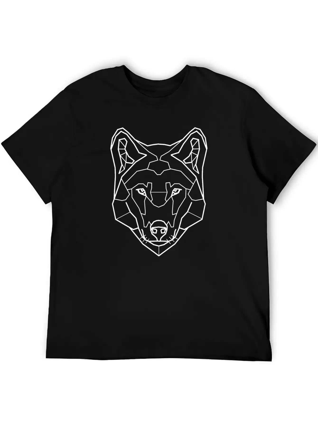 Geometrical Line Art Husky - Sled Dog Essential Unisex Summer Tee – Soft Cotton Casual Fit
