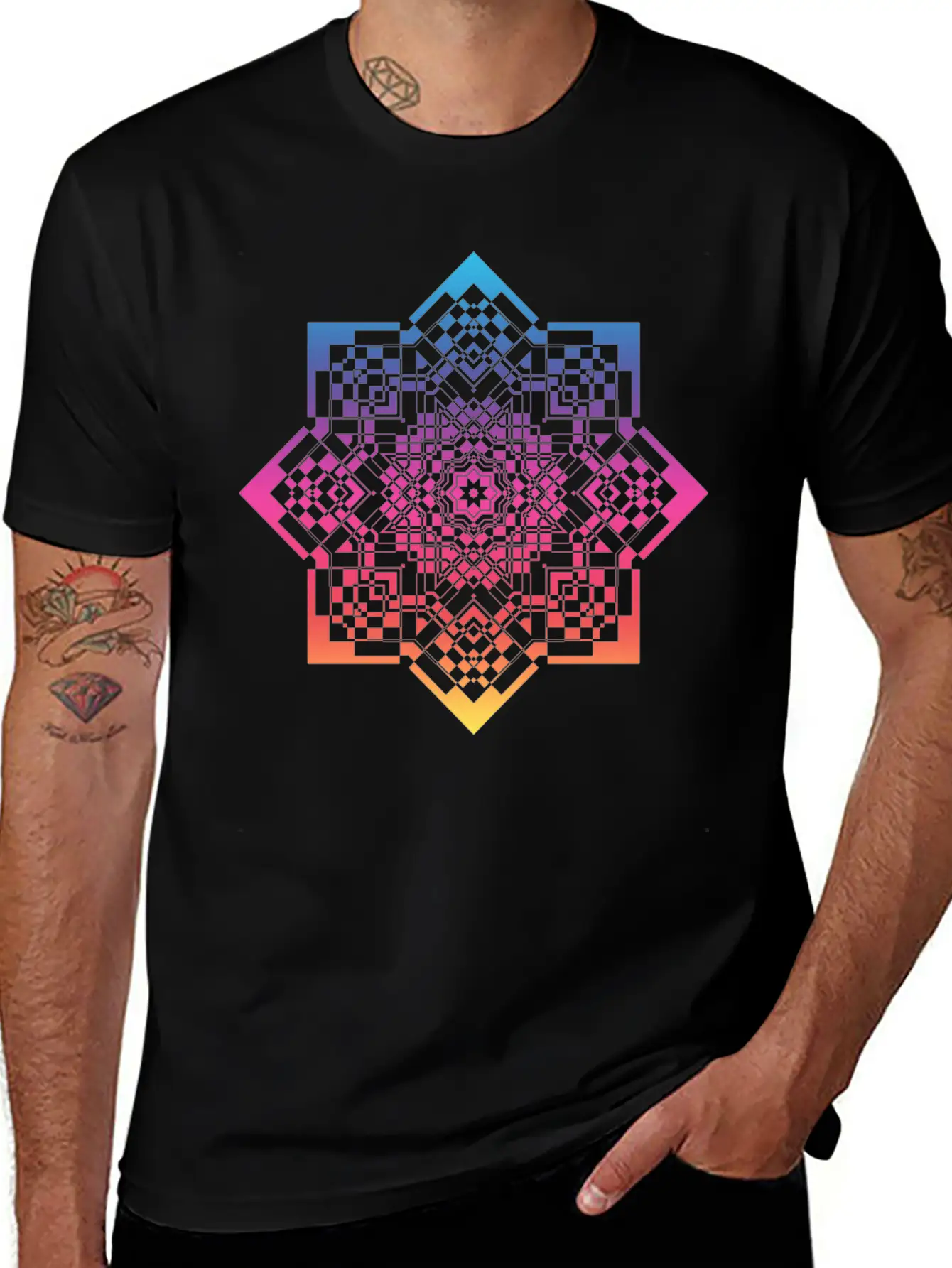 Geometrical Mandala Timeless Short Sleeve Tee – Comfy And Minimalist Design