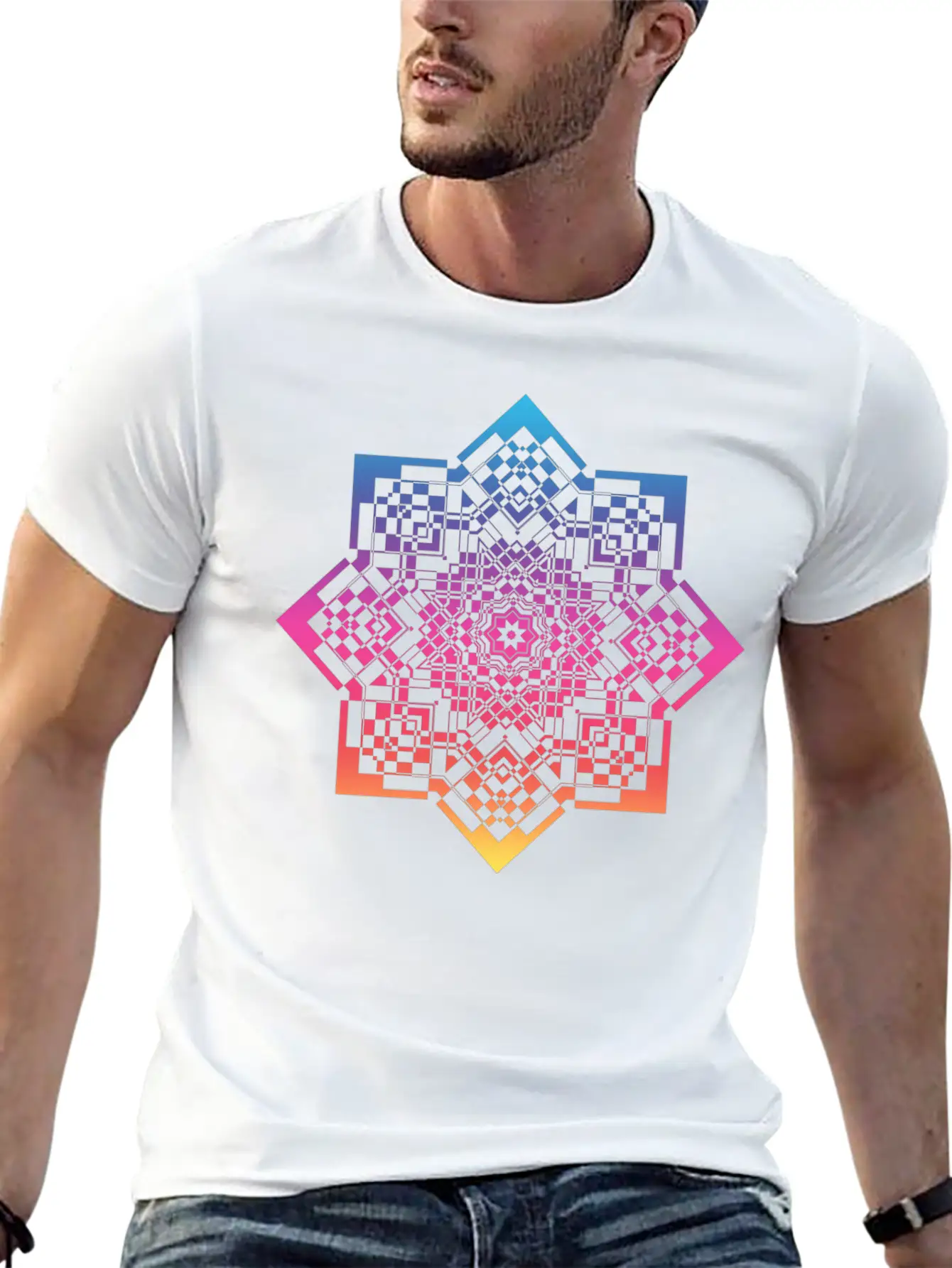 Geometrical Mandala Timeless Short Sleeve Tee – Comfy And Minimalist Design