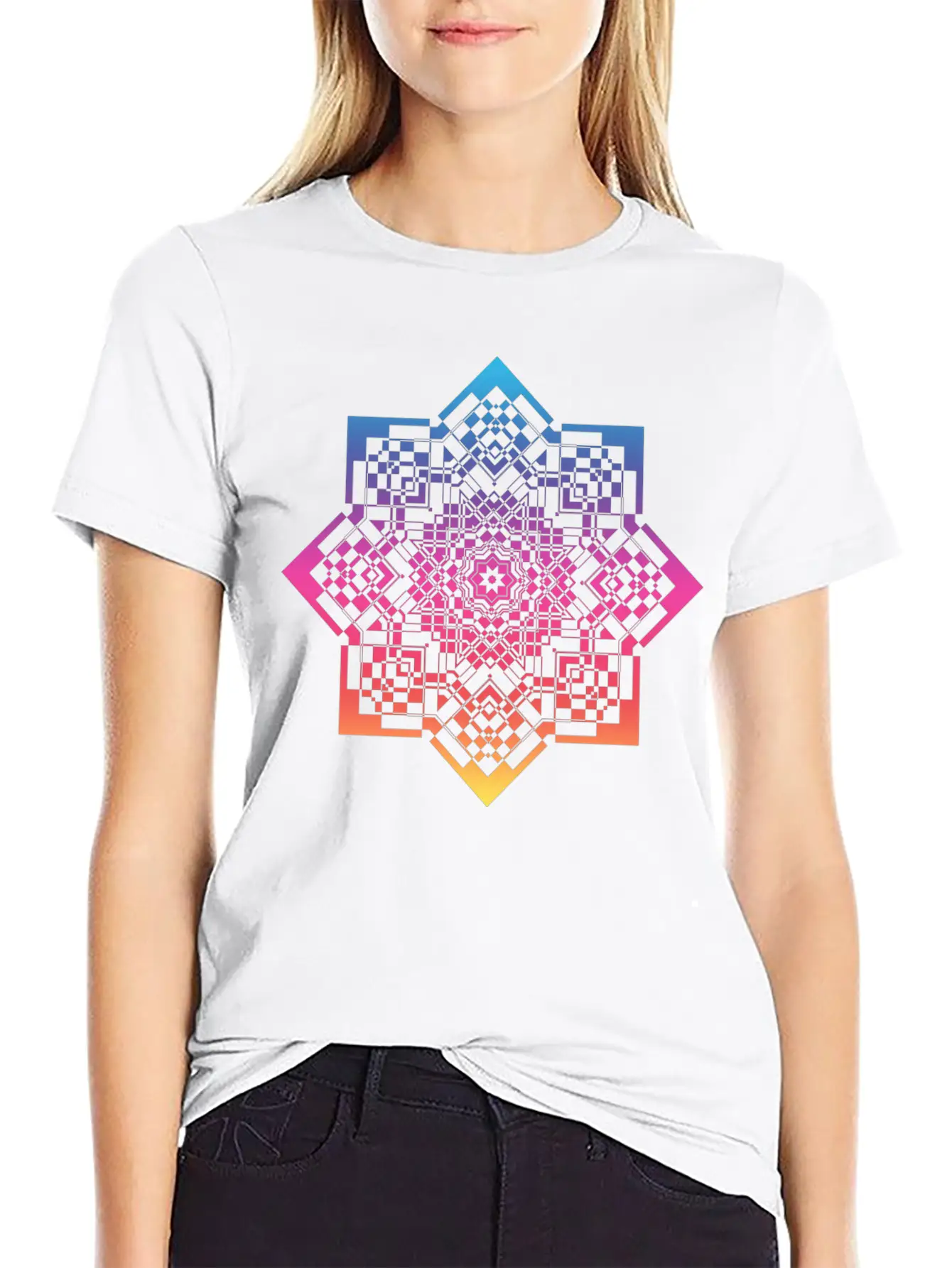 Geometrical Mandala Timeless Short Sleeve Tee – Comfy And Minimalist Design