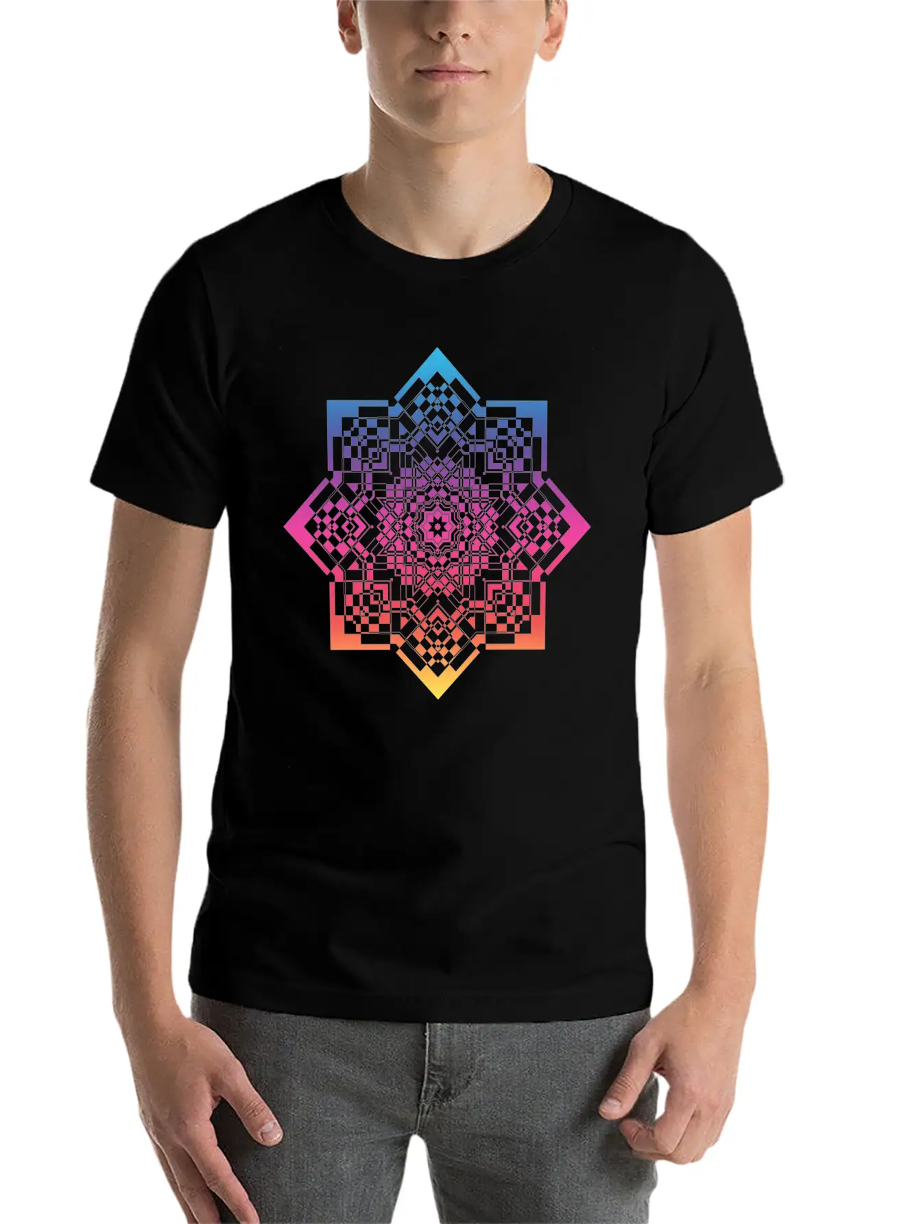 Geometrical Mandala Timeless Short Sleeve Tee – Comfy And Minimalist Design