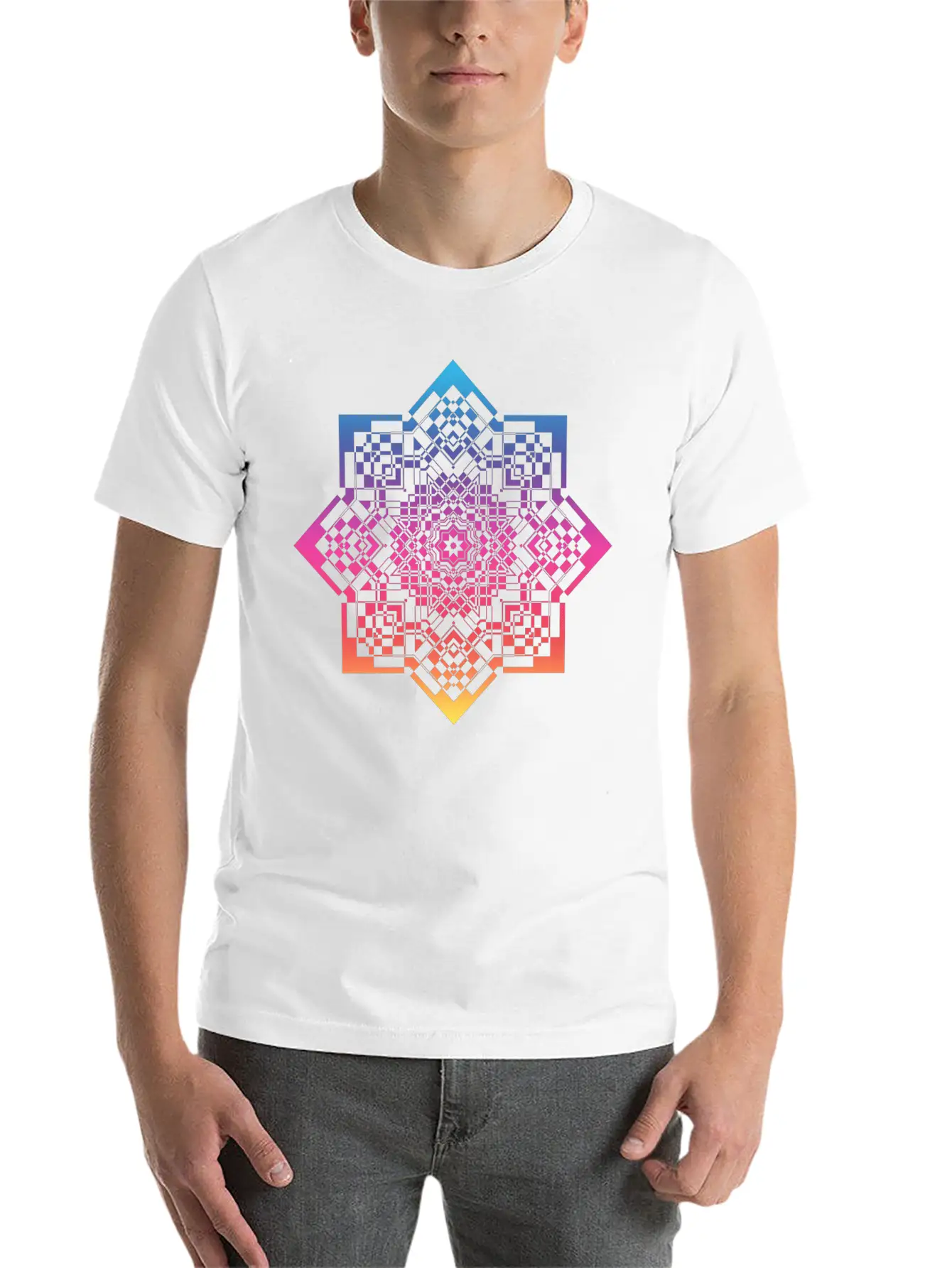 Geometrical Mandala Timeless Short Sleeve Tee – Comfy And Minimalist Design