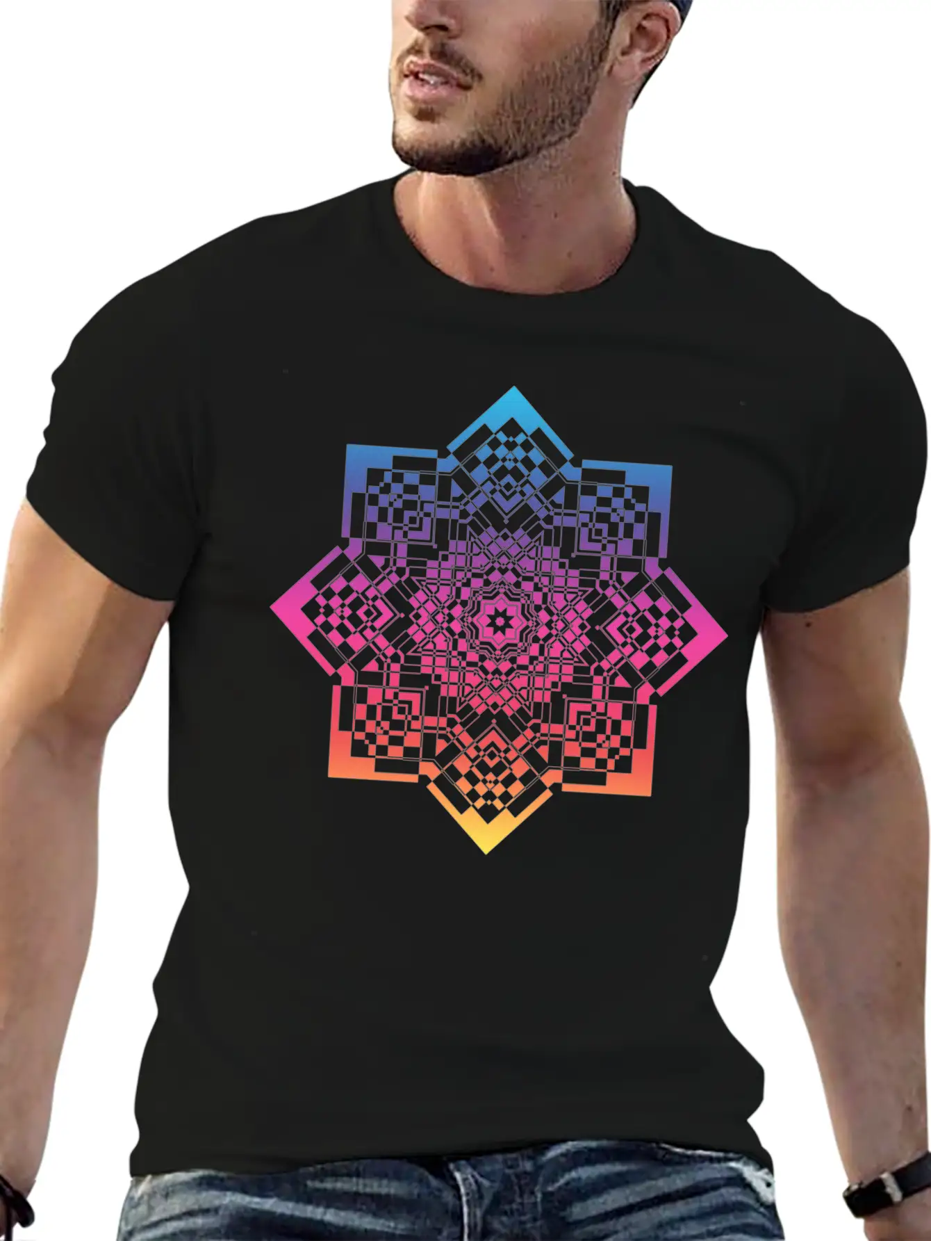 Geometrical Mandala Timeless Short Sleeve Tee – Comfy And Minimalist Design