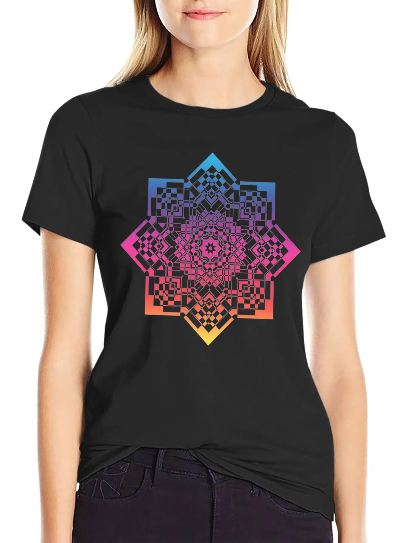 Geometrical Mandala Timeless Short Sleeve Tee – Comfy And Minimalist Design