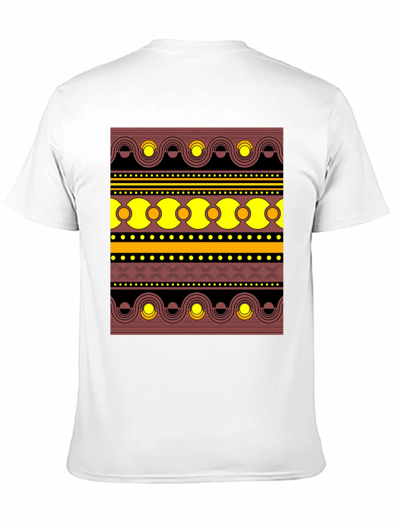 Geometrical Ornament In Rows Basic Graphic T-Shirt – Daily Comfort In Soft Cotton