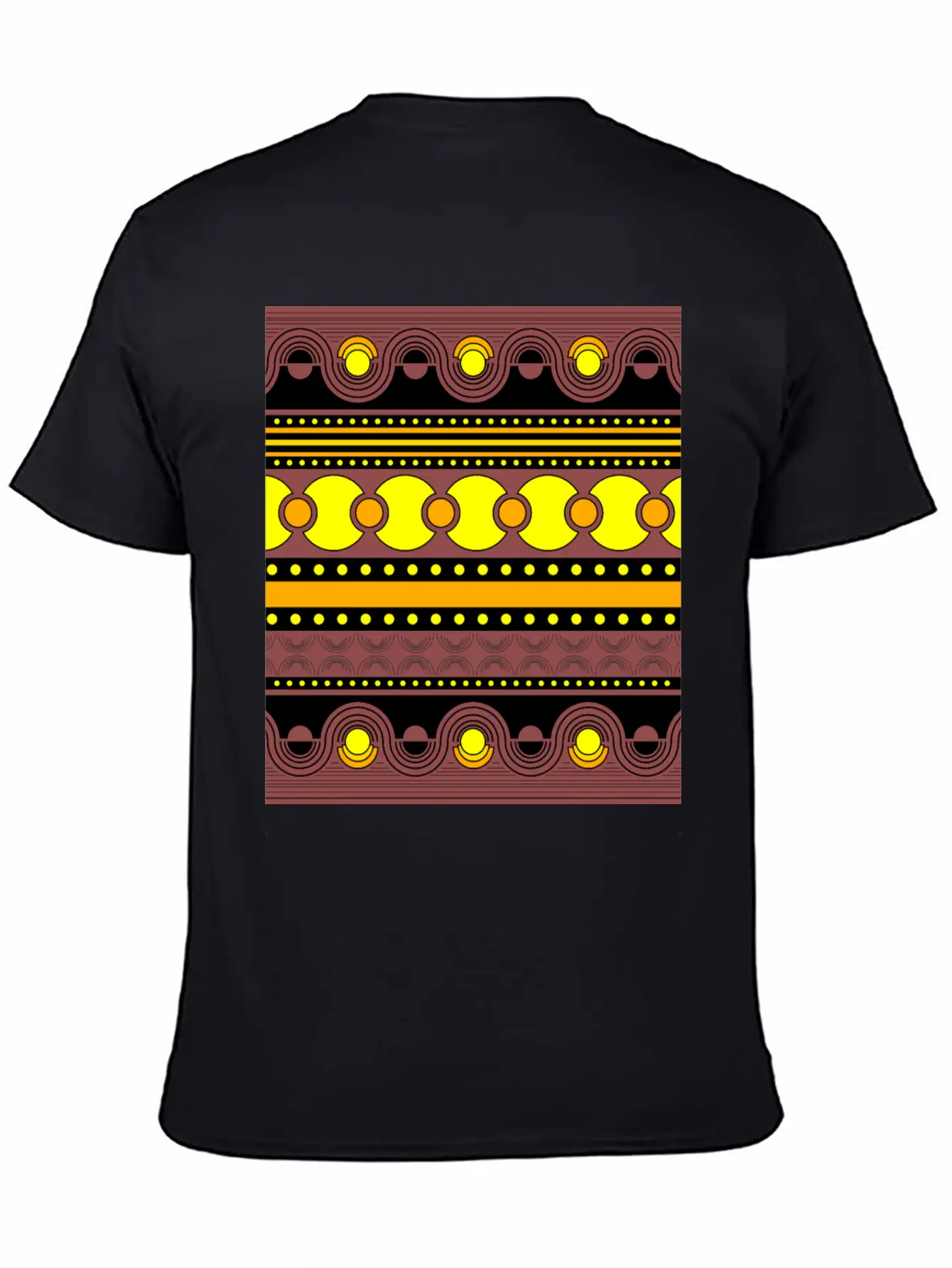 Geometrical Ornament In Rows Basic Graphic T-Shirt – Daily Comfort In Soft Cotton