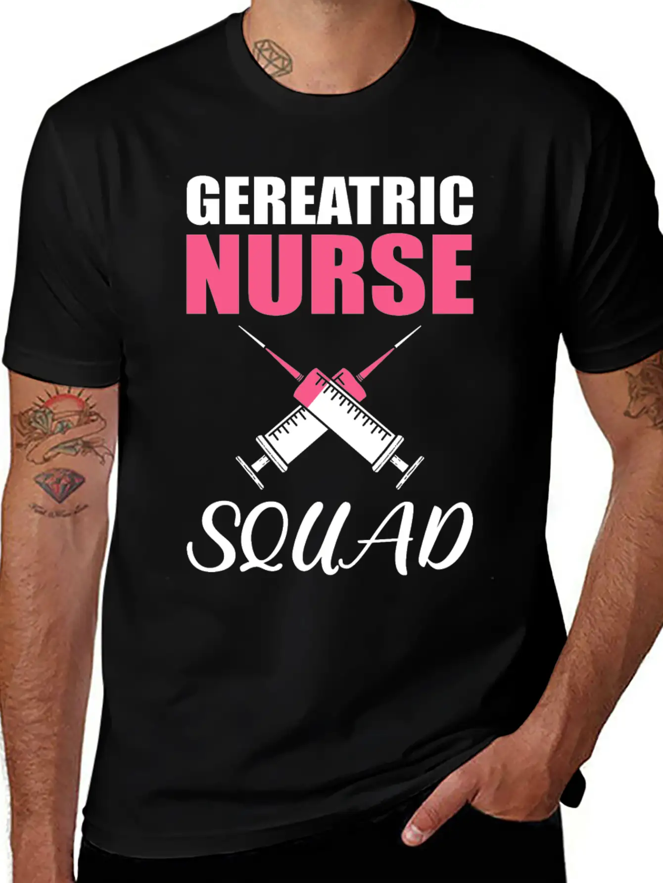 Geriatric Nurse Squad Hospital Retirement Unisex Short Sleeve Soft Cotton T-Shirt – Casual Everyday Wear