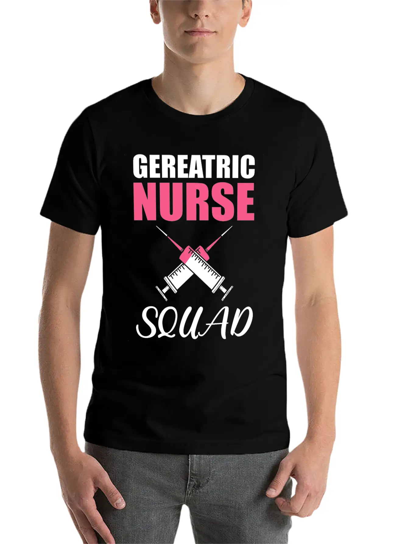 Geriatric Nurse Squad Hospital Retirement Unisex Short Sleeve Soft Cotton T-Shirt – Casual Everyday Wear