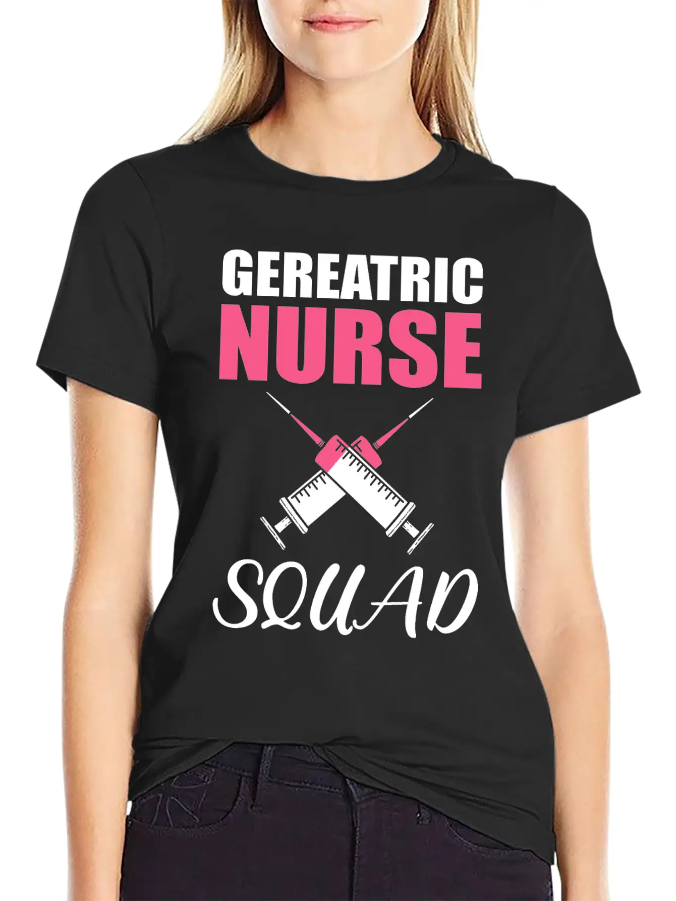 Geriatric Nurse Squad Hospital Retirement Unisex Short Sleeve Soft Cotton T-Shirt – Casual Everyday Wear