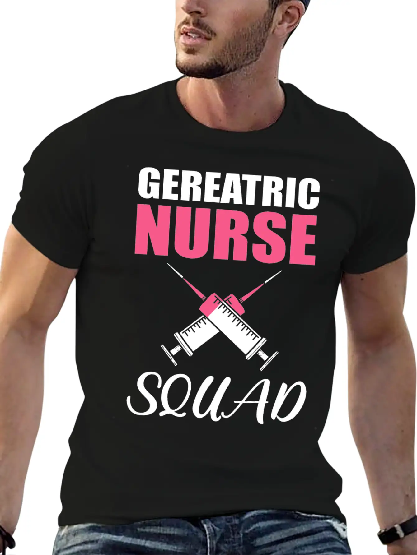 Geriatric Nurse Squad Hospital Retirement Unisex Short Sleeve Soft Cotton T-Shirt – Casual Everyday Wear