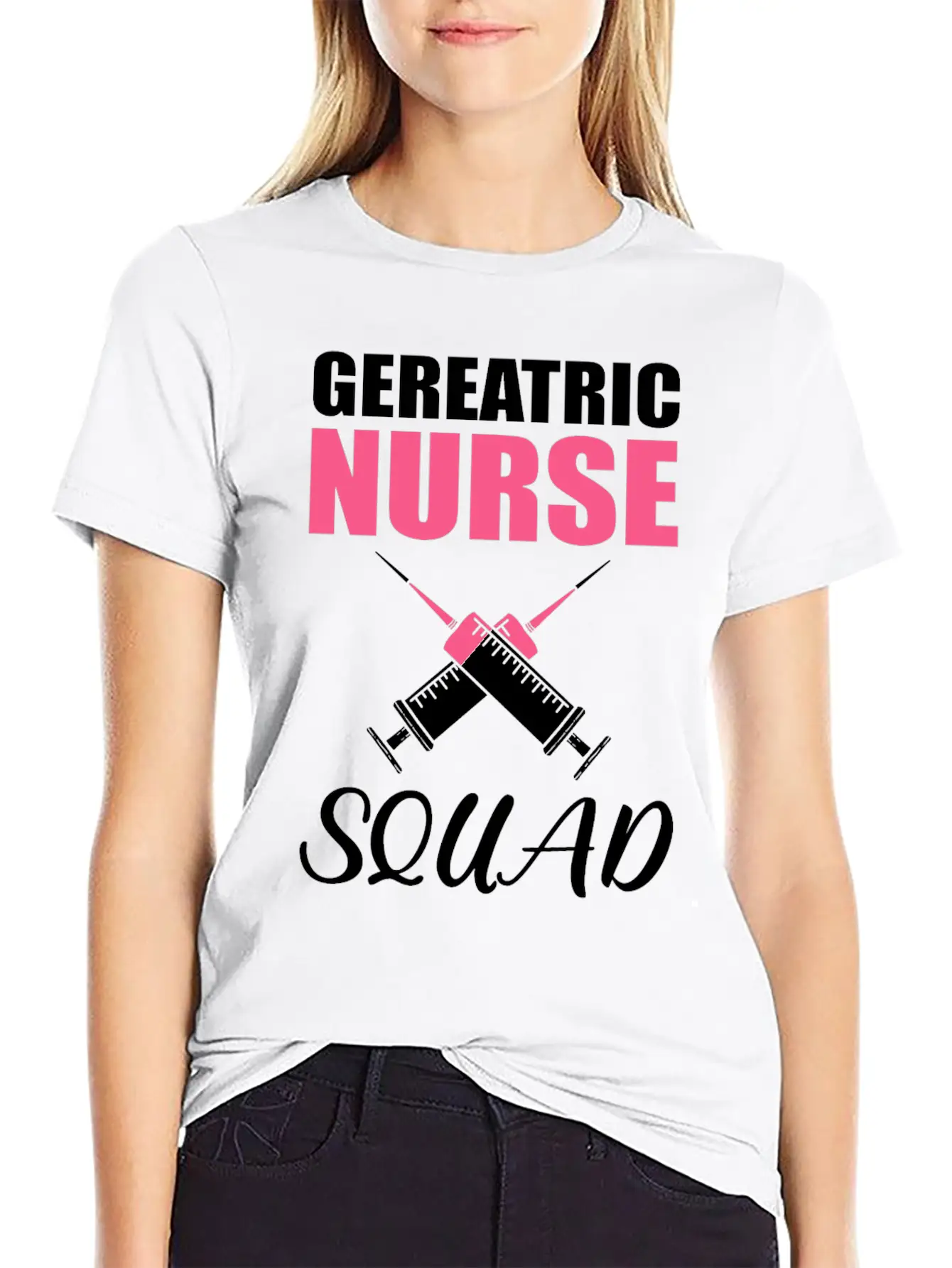 Geriatric Nurse Squad Hospital Retirement Unisex Short Sleeve Soft Cotton T-Shirt – Casual Everyday Wear