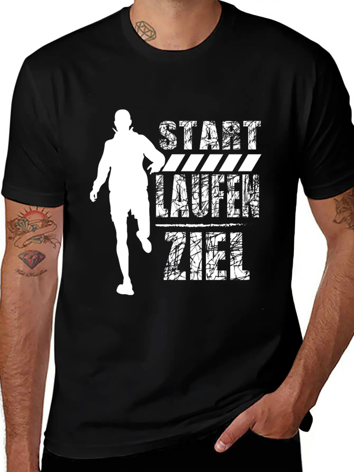 German Running Shirt "Start - Run - Finish" Unisex Casual T-Shirt – Clean Design For Daily Comfort