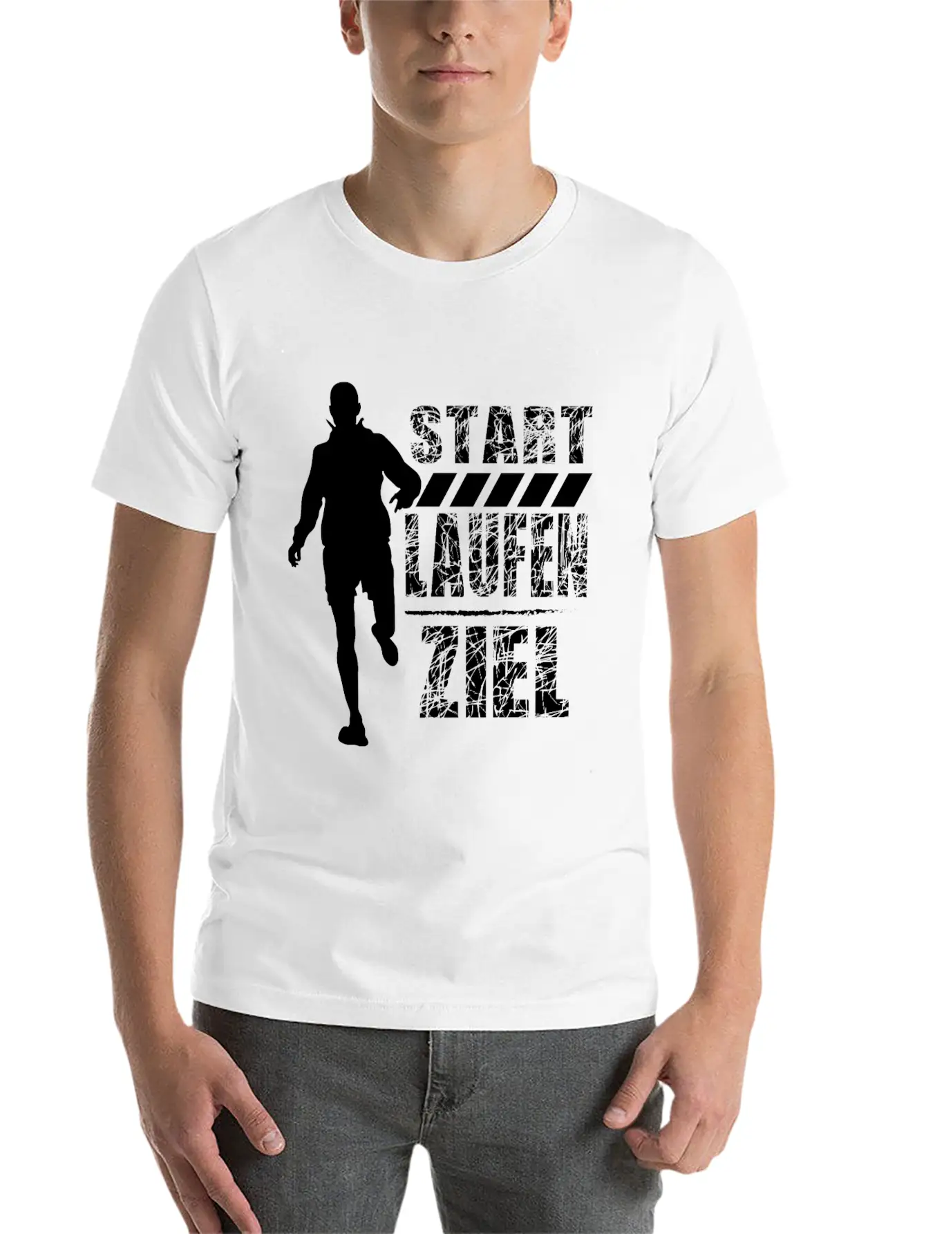German Running Shirt "Start - Run - Finish" Unisex Casual T-Shirt – Clean Design For Daily Comfort