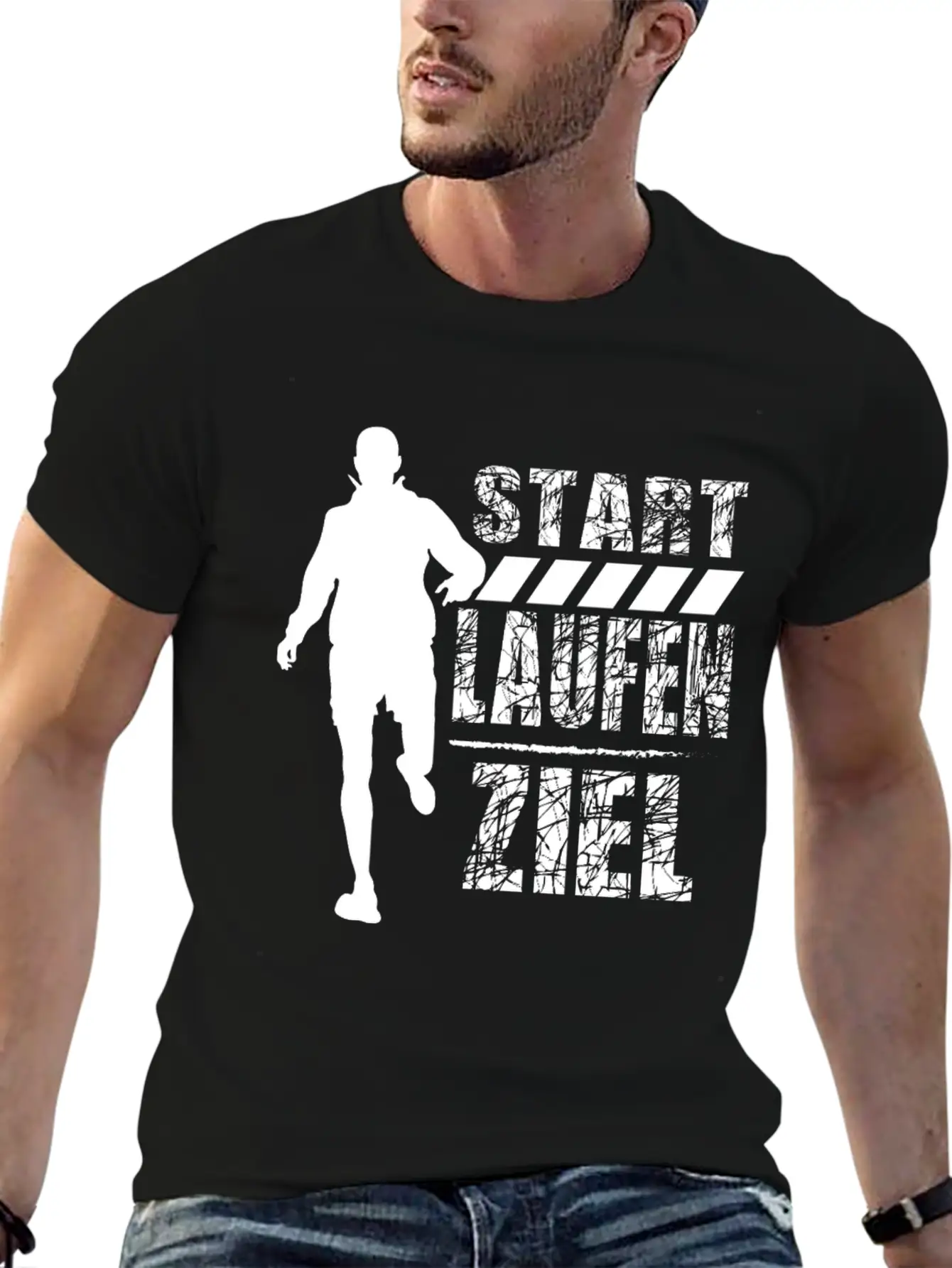 German Running Shirt "Start - Run - Finish" Unisex Casual T-Shirt – Clean Design For Daily Comfort