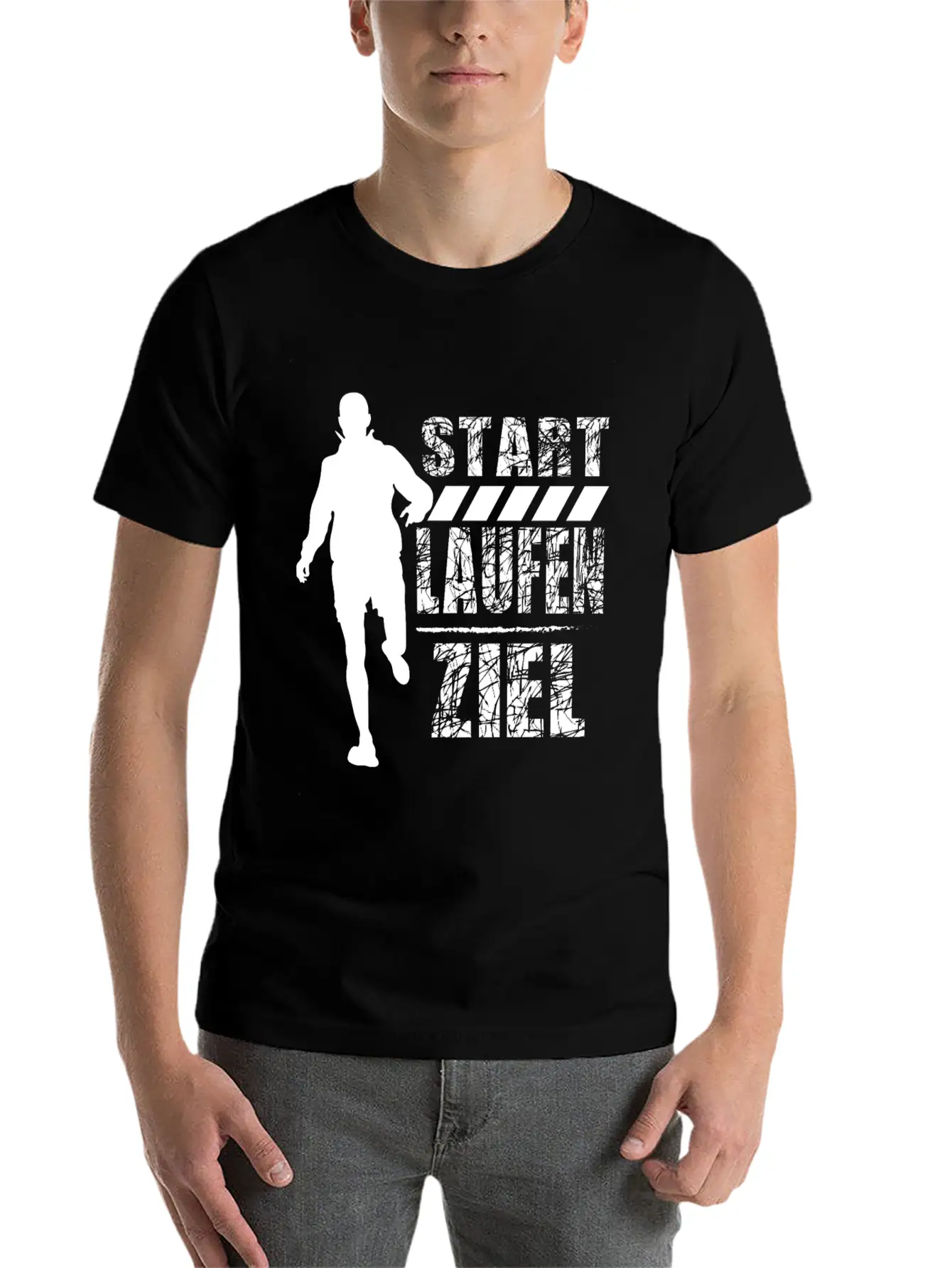 German Running Shirt "Start - Run - Finish" Unisex Casual T-Shirt – Clean Design For Daily Comfort