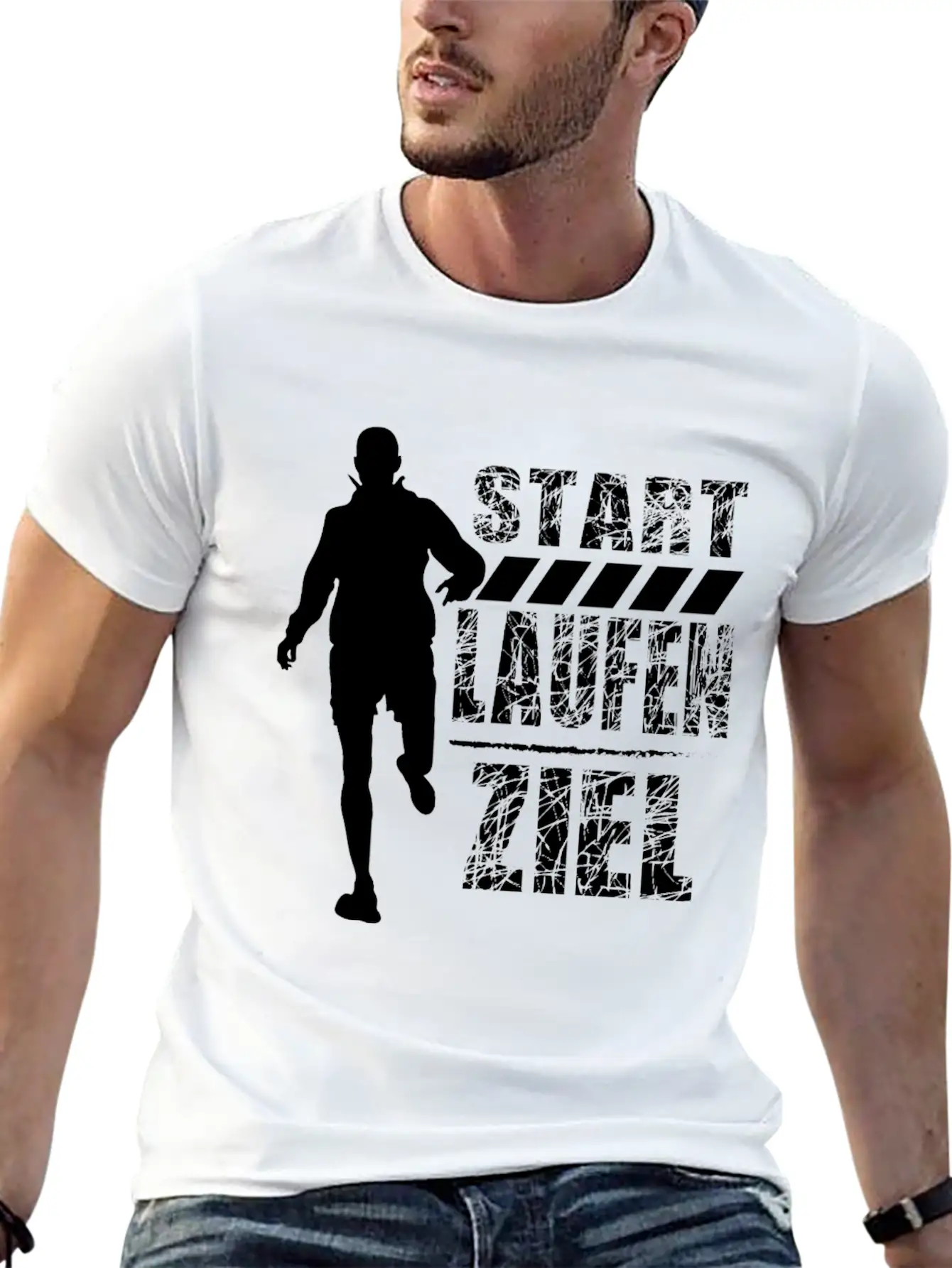 German Running Shirt "Start - Run - Finish" Unisex Casual T-Shirt – Clean Design For Daily Comfort