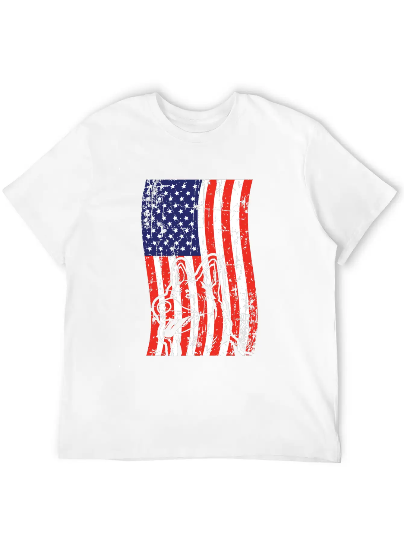 German Shepherd American Flag Patriotic Dog Breed Unisex Short Sleeve Soft Cotton T-Shirt – Casual Everyday Wear