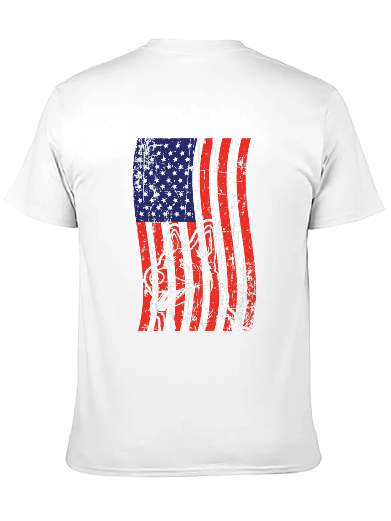 German Shepherd American Flag Patriotic Dog Breed Unisex Short Sleeve Soft Cotton T-Shirt – Casual Everyday Wear