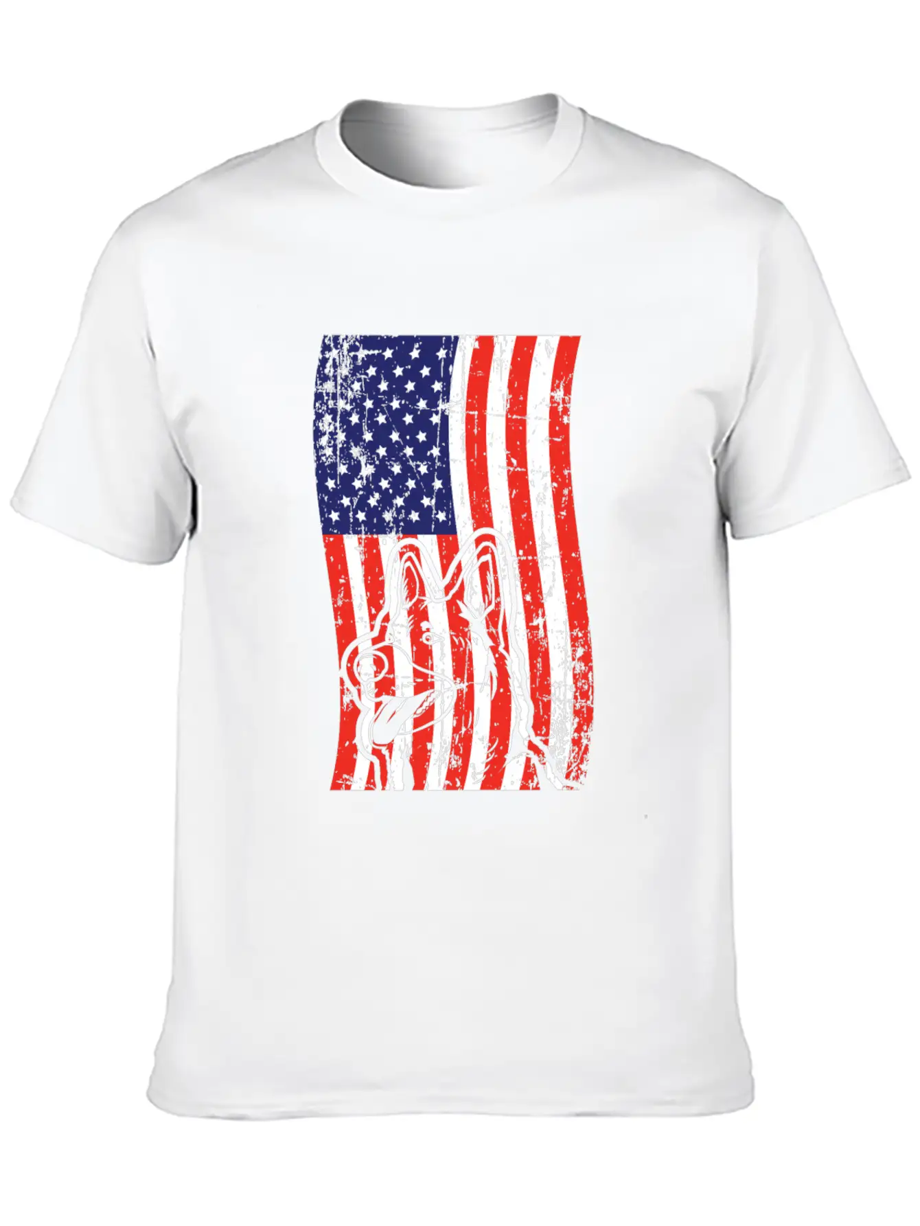 German Shepherd American Flag Patriotic Dog Breed Unisex Short Sleeve Soft Cotton T-Shirt – Casual Everyday Wear