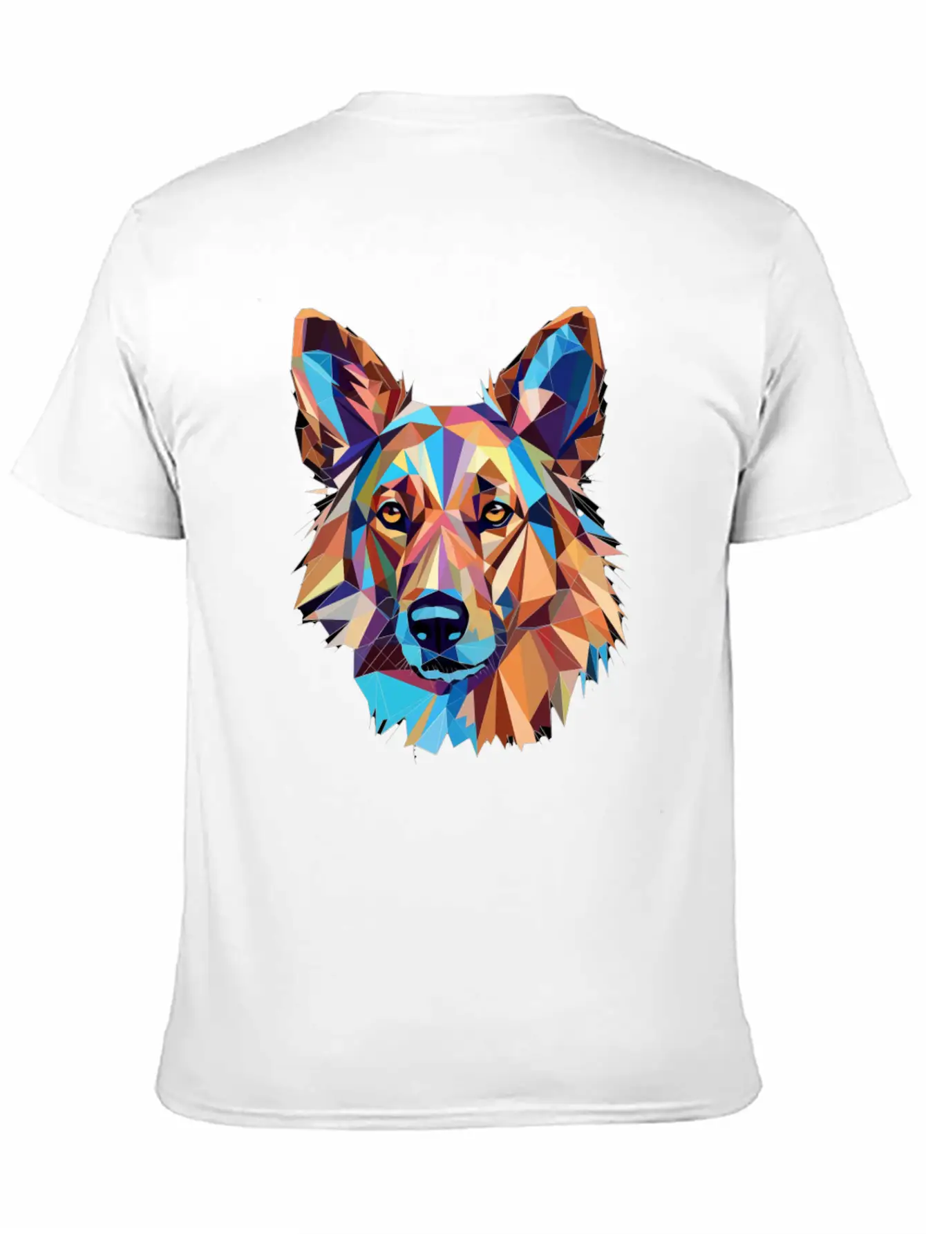 German Shepherd Funny Dog Cubism Love Mom Dad Unisex Short Sleeve Soft Cotton T-Shirt – Casual Everyday Wear