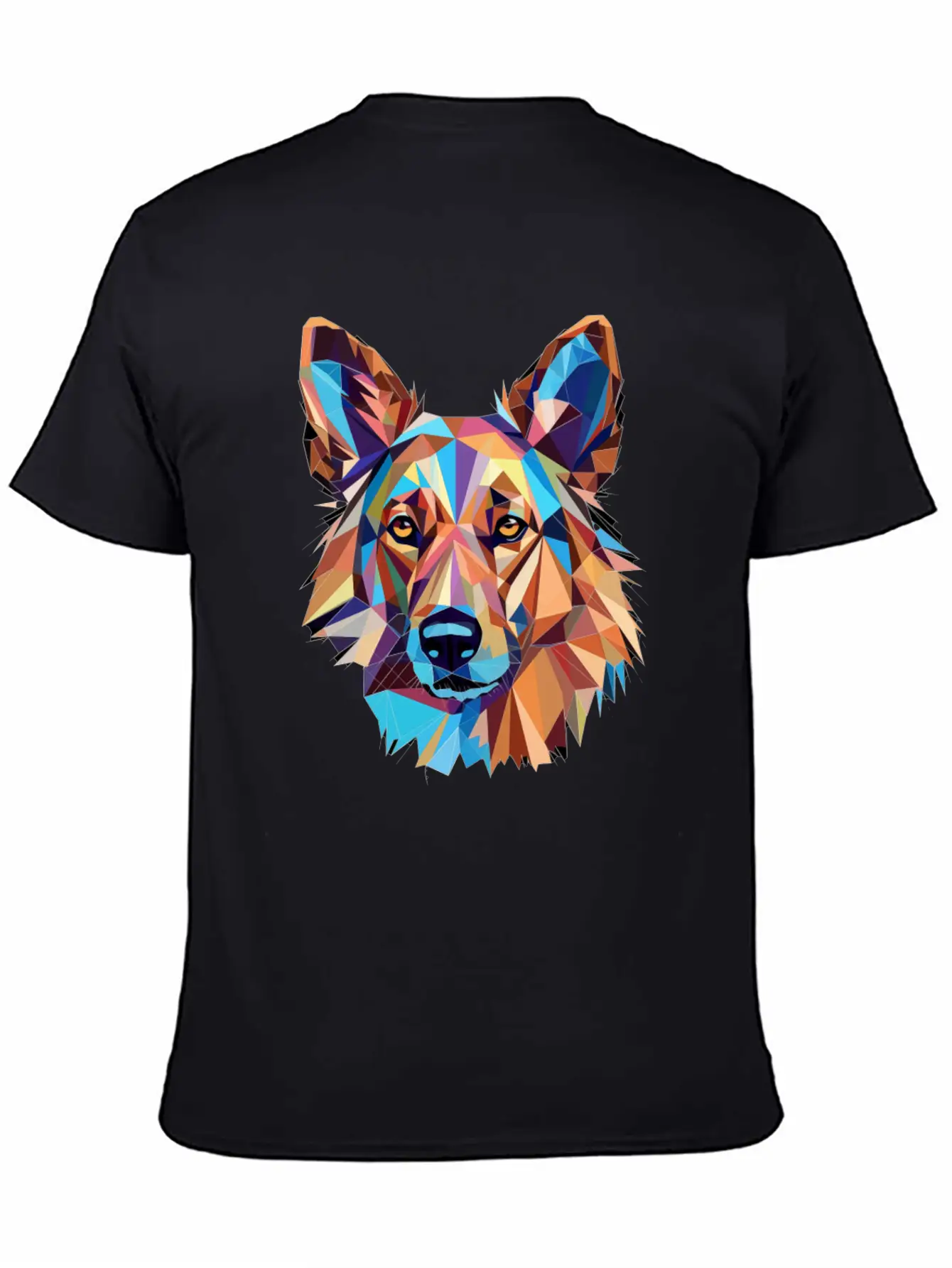 German Shepherd Funny Dog Cubism Love Mom Dad Unisex Short Sleeve Soft Cotton T-Shirt – Casual Everyday Wear