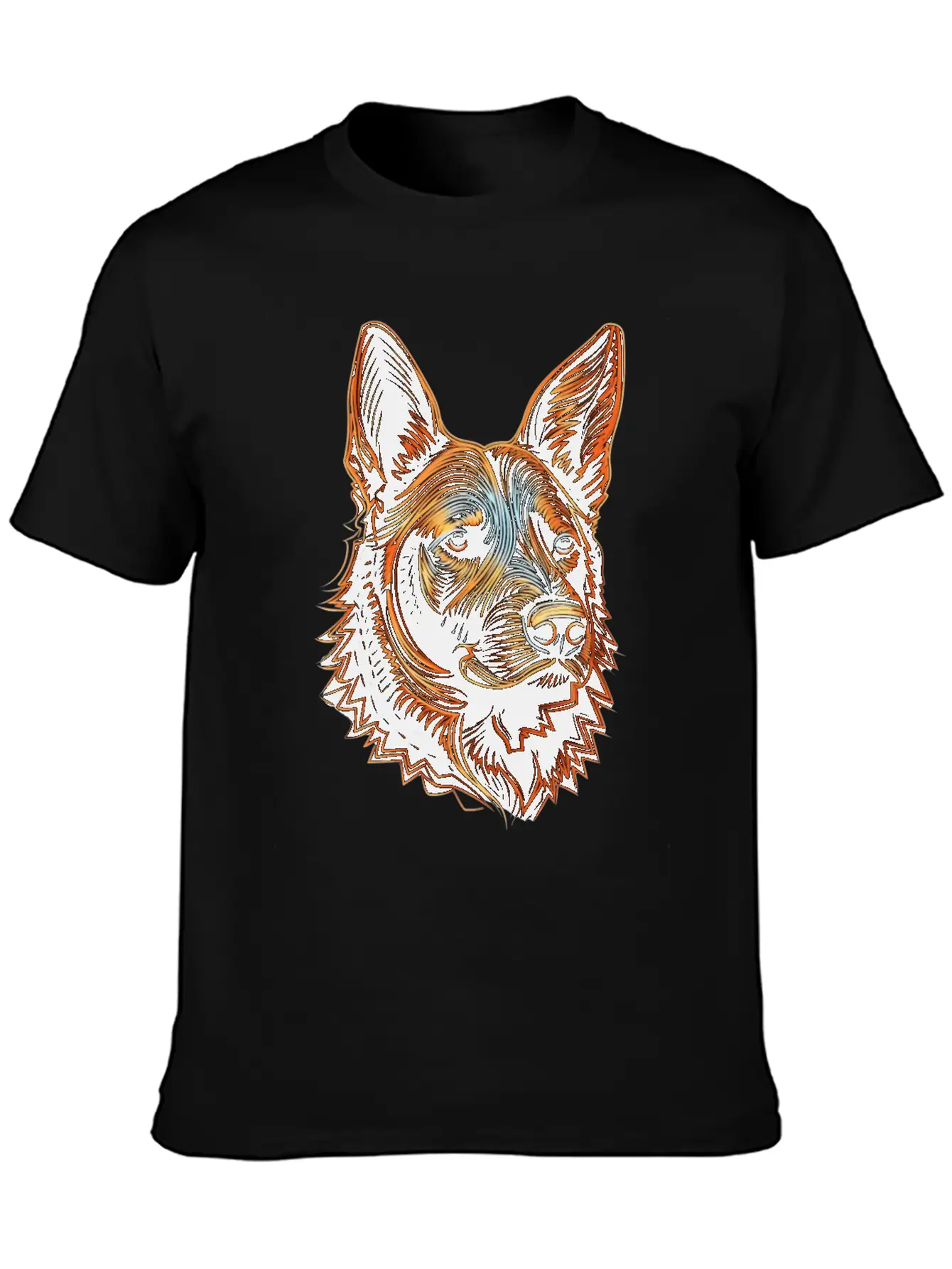 German Shepherd Funny Dog Street Art Comic Pet Stylish Everyday T-Shirt – Unisex Basic Cotton Tee