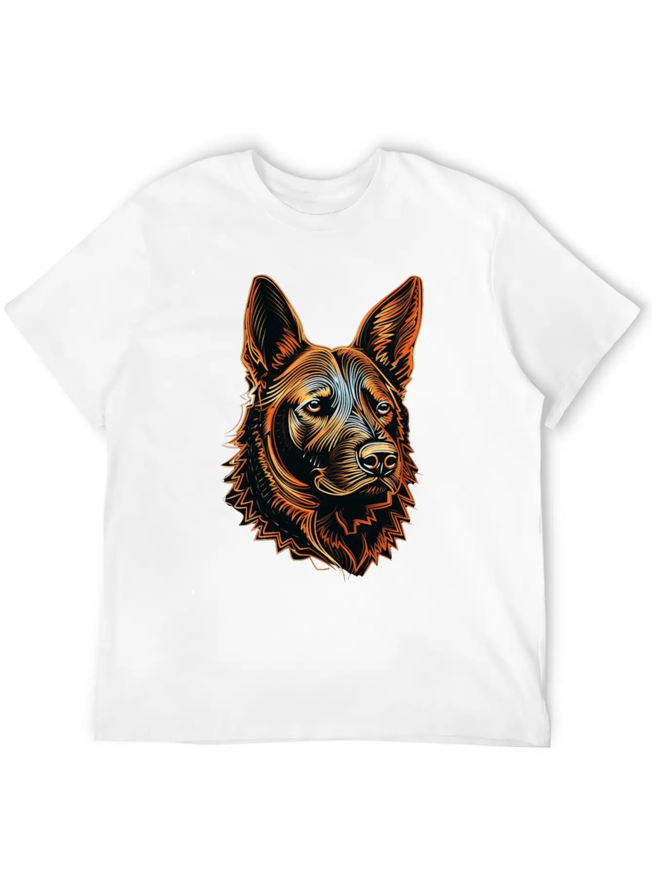 German Shepherd Funny Dog Street Art Comic Pet Stylish Everyday T-Shirt – Unisex Basic Cotton Tee