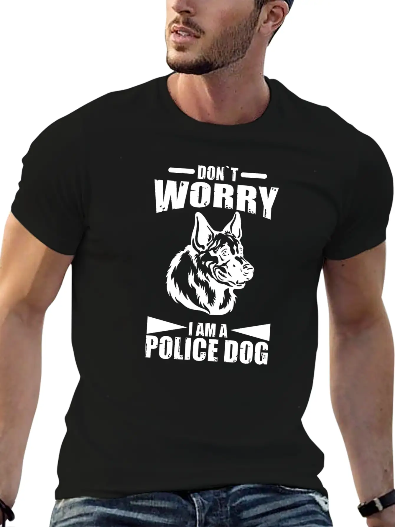 German Shepherd Police Dog Police Dog Wachund Dogs Stylish Everyday T-Shirt – Unisex Basic Cotton Tee